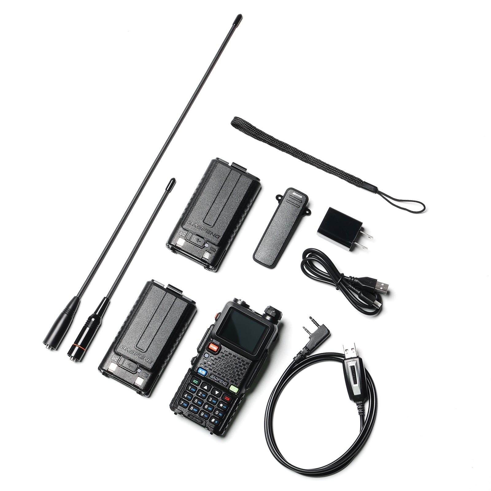 Baofeng UV-5G Plus GMRS Two-Way Radio | 5W High Power | 2500mAh USB-C Rechargeable Battery | Frequency Copy & 999 Channels | NOAA Weather Alert | CHIRP Programming Compatible | Perfect for Outdoor Adventures, Emergency Communication & Hiking
