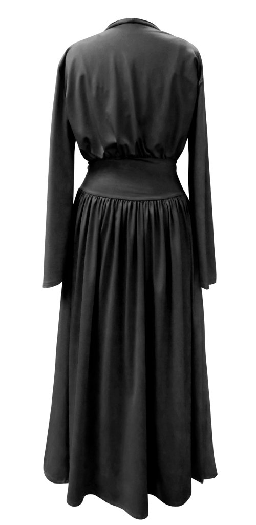 Plus Size Black Cotton Rayon Robe with Brushed Jersey Lining & Attached Belt - Cozy Loungewear for Women, Perfect for Spa Days & Relaxing at Home