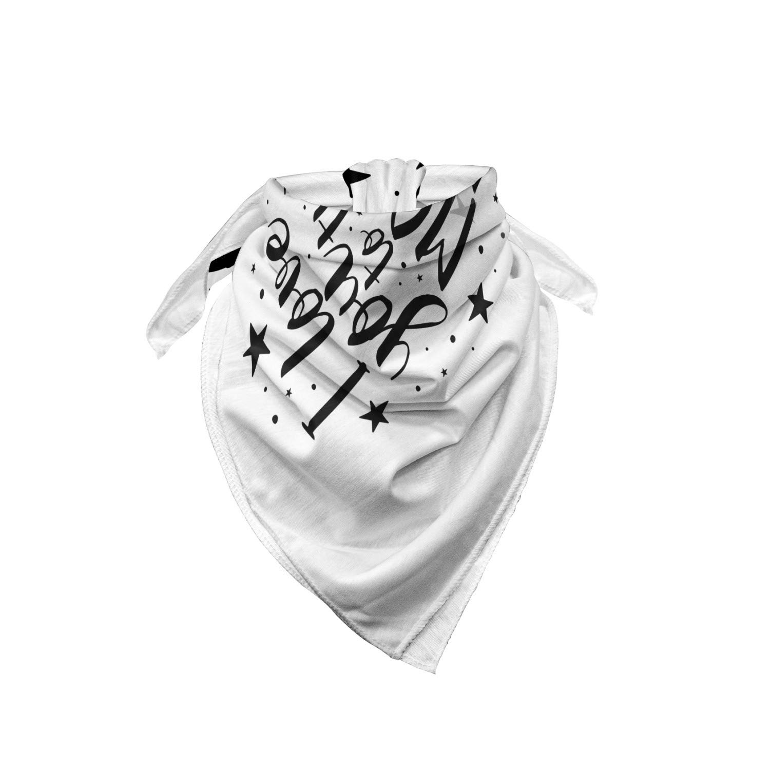 Ambesonne I Love You Unisex Bandana - Romantic Black & White Cotton Bandana for Couples, Gifts, Weddings & Valentine's Day
