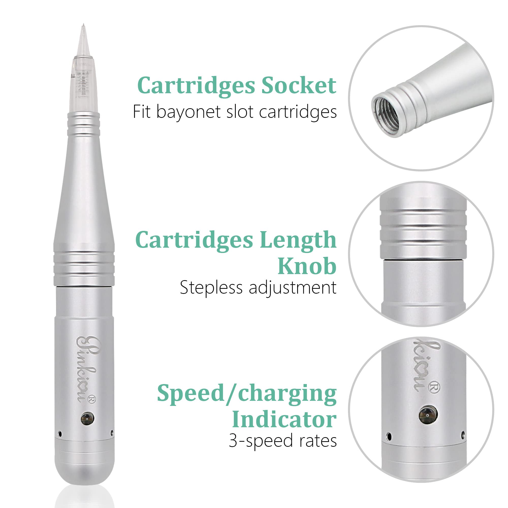 Professional Pinkiou Stroked Eyebrow Tattoo Machine - Microblading Pen for Eyebrows, Eyeliner & Lip Tattooing | Brow Lamination Tool | Salon & Home Use Beauty Device