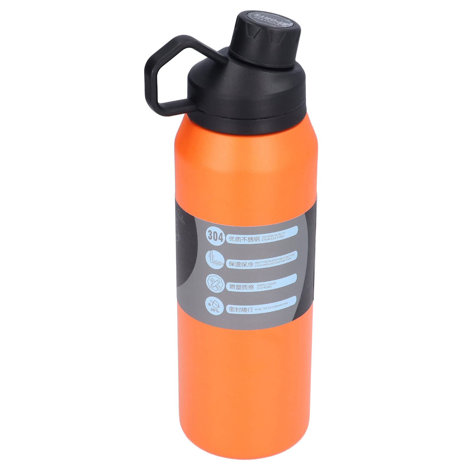 1 Liter Stainless Steel Water Bottle - BPA-Free, Leak-Proof & Insulated Metal Water Bottle for Sports, Camping, Hiking & Travel - Orange (Ideal for Gym, Outdoor Adventures & Daily Hydration)