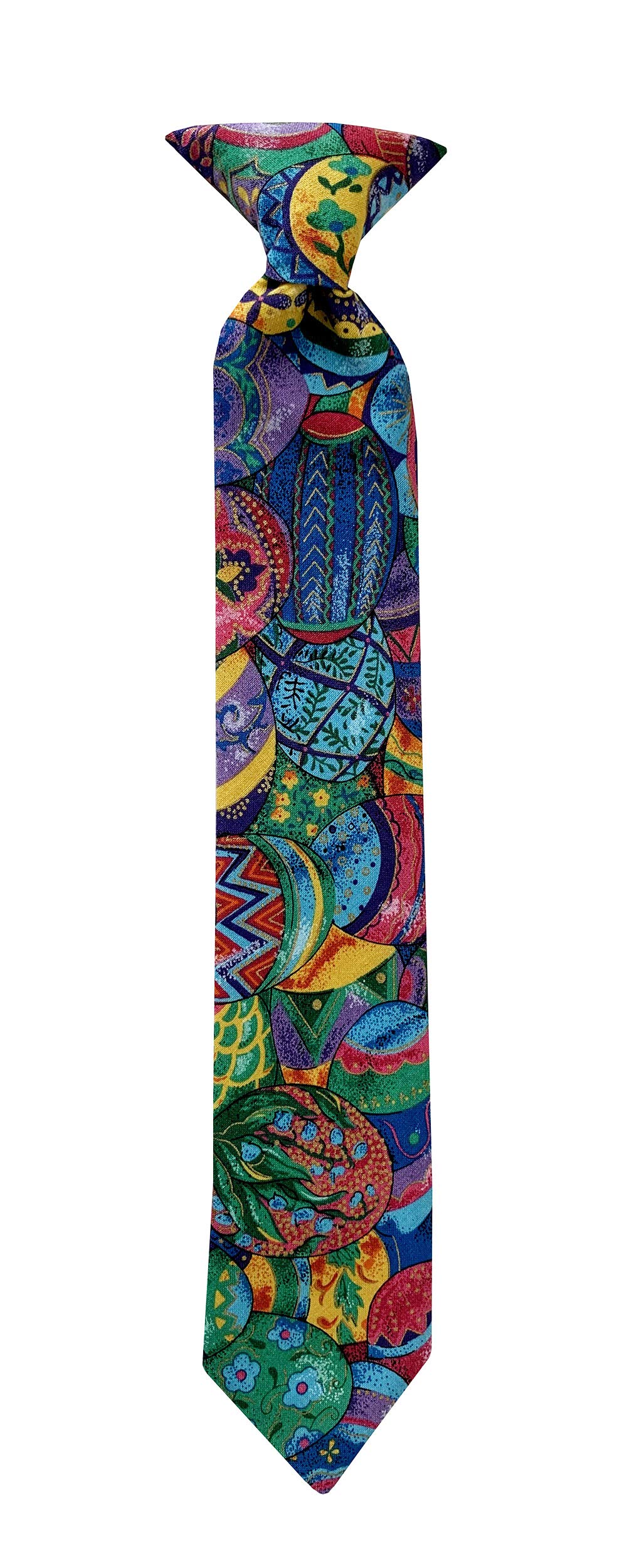 Easter Bow Ties for Boys - Clip On Necktie with Colorful Easter Egg Patterns - Perfect for Easter Sunday, Spring Celebrations & Holiday Photoshoots