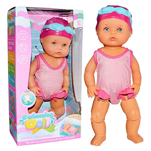 Haokanba Electric Water Baby Doll - Interactive Swimming Bath Toy for Kids, Waterproof & Safe for Bath Time, Cute Home Decor & Birthday Gift for Girls (Pink) - Perfect for Pool Parties, Bathtub Fun & Nursery Playtime