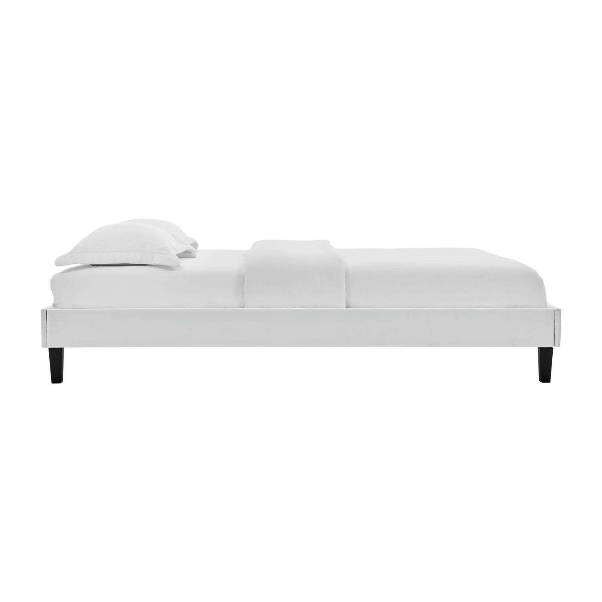 Ergode Reign Performance Velvet Queen Platform Bed Frame - Stain-Resistant Upholstered Bed Frame with Sturdy Support, No Box Spring Required in Light Gray | Perfect for Modern Bedrooms, Guest Rooms & Master Suites