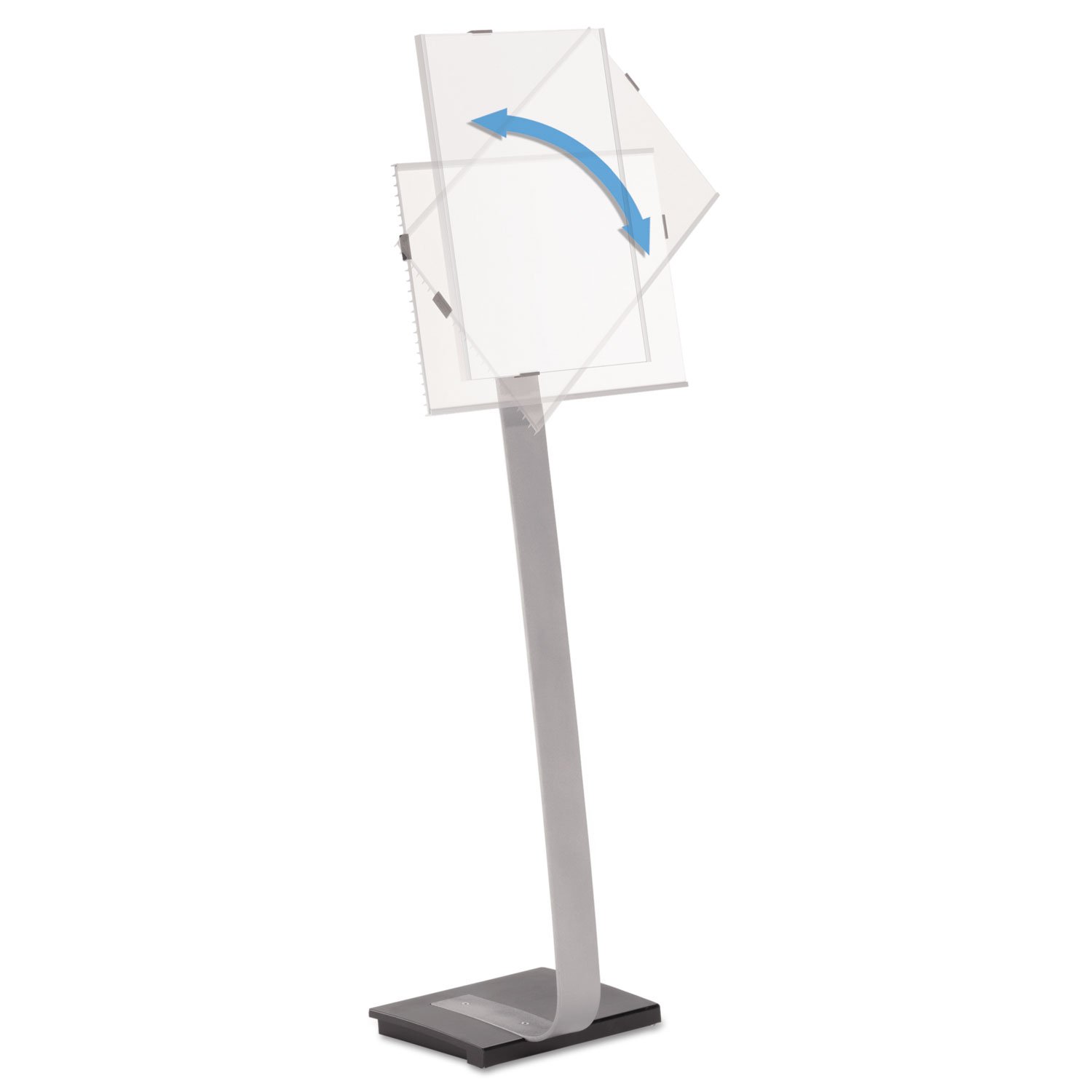 Durable 481523 Infobase Duo Tabloid Size Floor Stand Clear - Heavy-Duty Display Stand for Trade Shows, Retail Stores & Office Presentations
