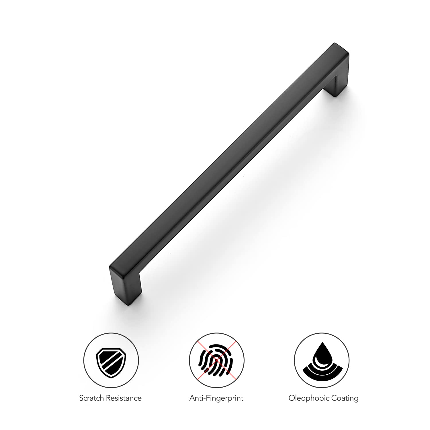 Ravinte 5 Inch Center to Center Slim Square Bar Drawer Pulls - Matte Black Kitchen Cabinet Handles for Modern Cabinets & Dressers (1 Pack) - Perfect for Home Kitchen, Bathroom, Office & Furniture Upgrades