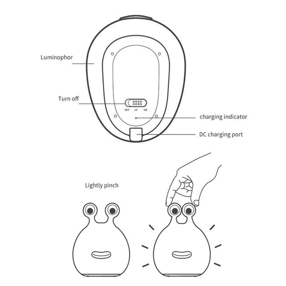 Cute USB Rechargeable Slug Bug Night Light with Timer - Cartoon Eye Protection LED Lamp for Nursery, Dorm Room & Breastfeeding | Portable Animal-Themed Decor for Kids Bedroom and Cozy Spaces