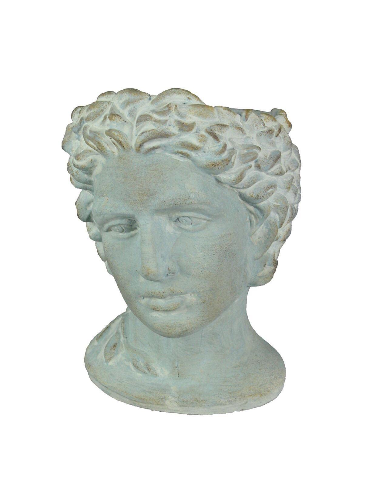 Distressed Cement Classic Greek Warrior Bust Planter - Indoor/Outdoor Head Planter for Succulents, Flowers & Plants - Perfect for Garden Decor, Patio, Balcony & Home Décor