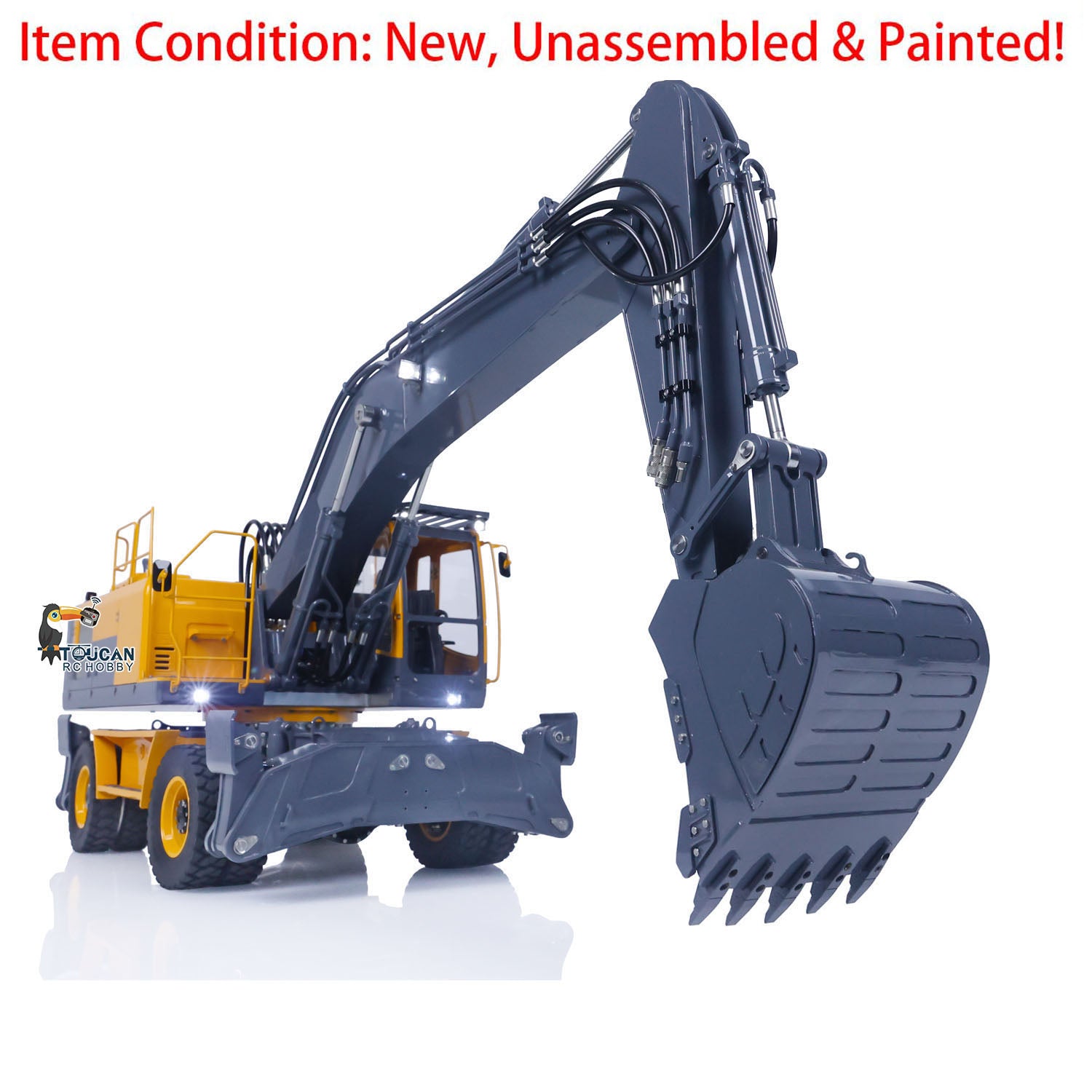 LESU 1/14 Scale RC Hydraulic Wheeled Excavator Model - ET30H with Metal Construction, Quick Coupler & Interchangeable Buckets - Perfect for Construction Enthusiasts, Collectors & RC Hobbyists - Great for Indoor/Outdoor Play, Construction Simulation & Display