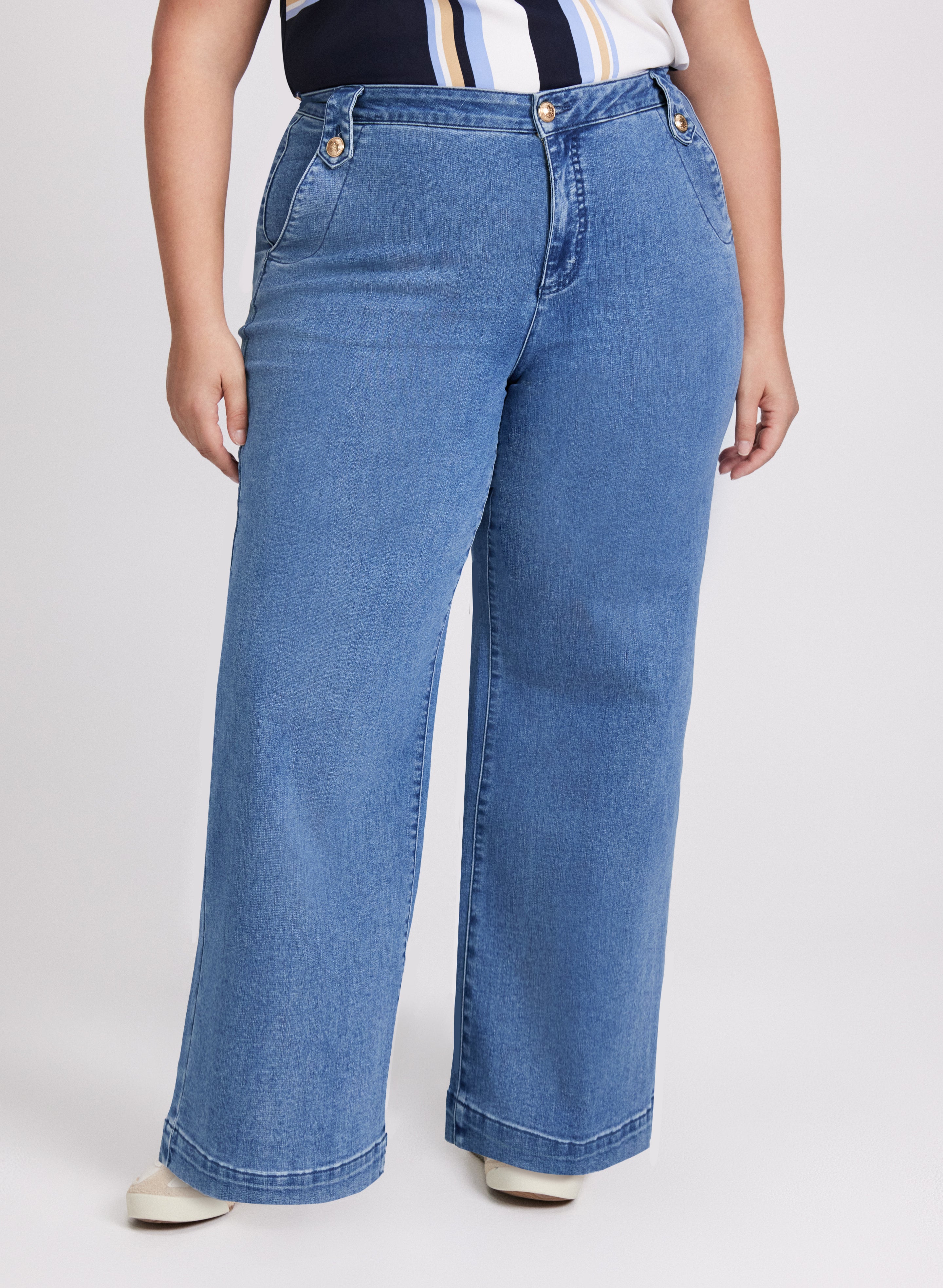 Vintage Faded Wide Leg Jeans for Women - High Waist Distressed Denim Pants - Casual & Boho Style Outfit for Everyday Wear, Street Fashion, and Weekend Outings
