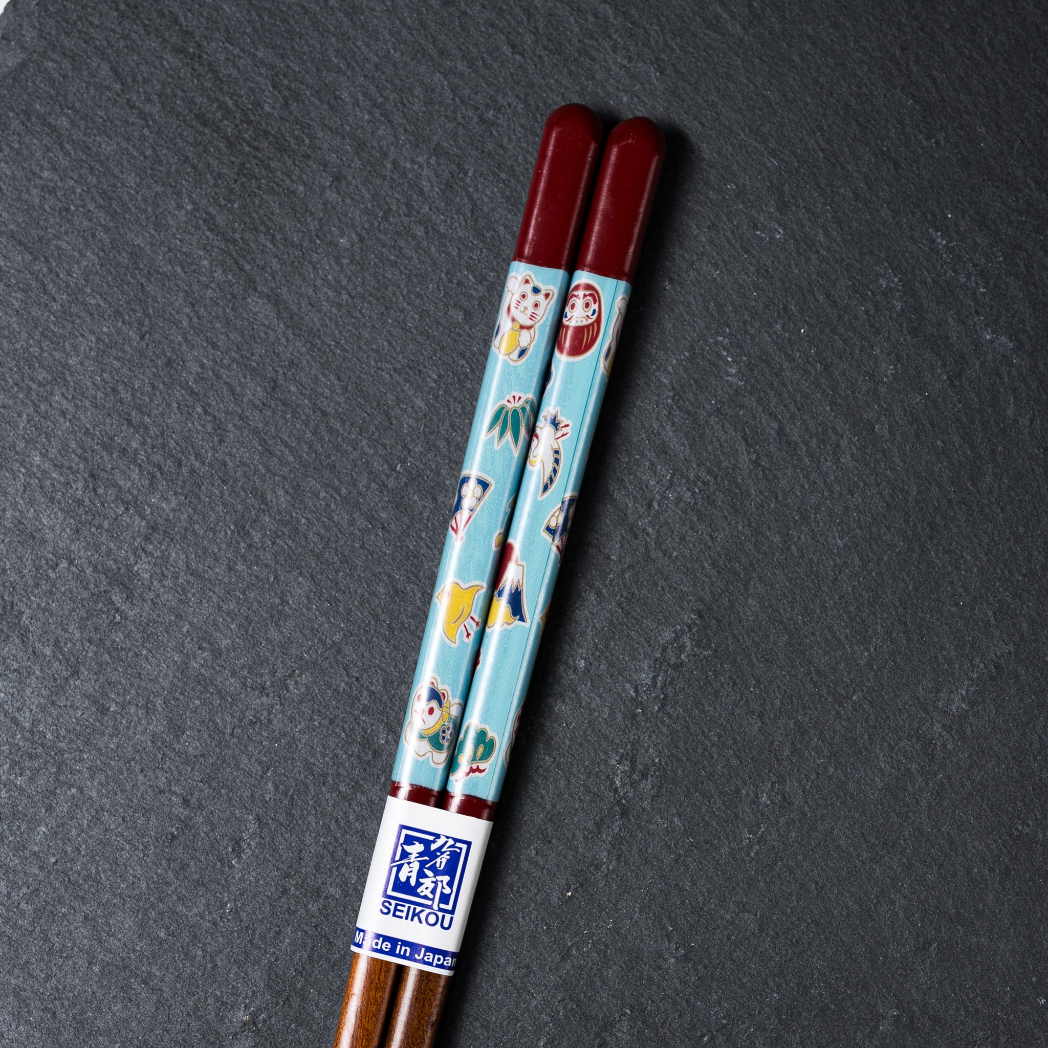 Kutani Design x Wakasa Lacquered Chopsticks - Handcrafted Japanese Red Chopsticks 21cm - Elegant Tableware for Sushi, Asian Cuisine & Home Dining