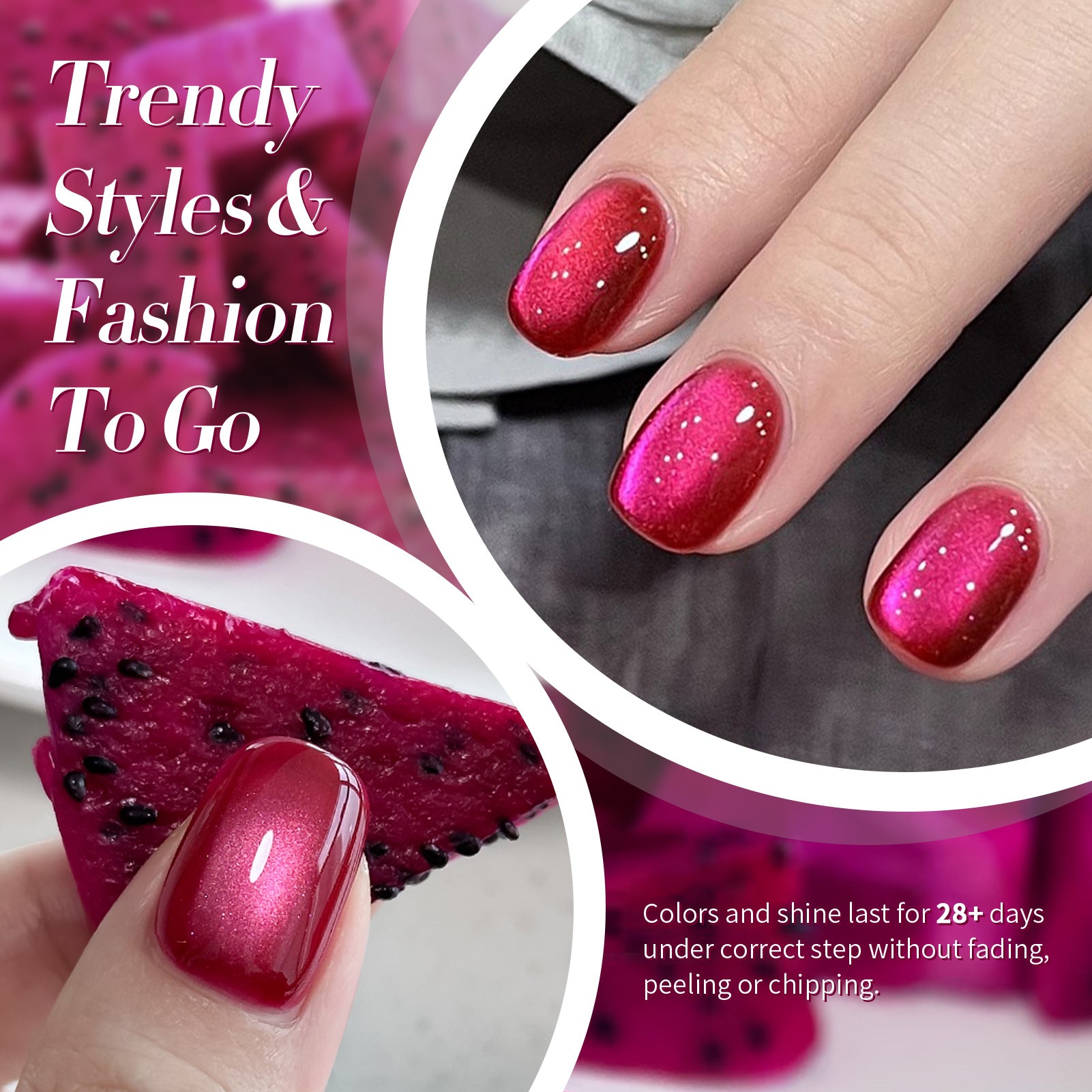 6 Colors Mixed Gel Polish Set - Cat Magnetic Gel Nail Polish - S25 Cyber Sweetheart 7ml - Perfect for Nail Art, DIY Manicures & Salon Use