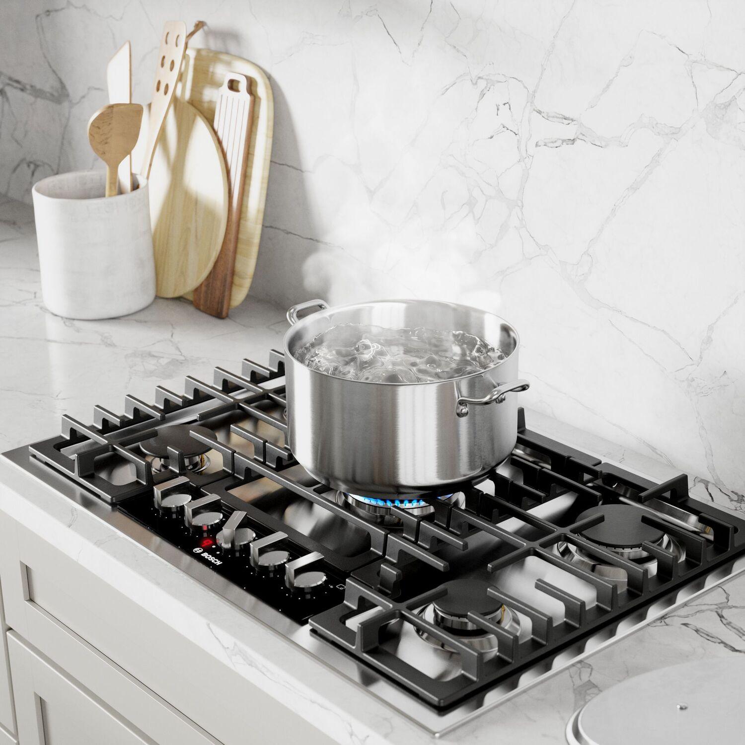 Bosch NGMP059UC Benchmark® 30-Inch Stainless Steel Gas Cooktop - Professional Grade for Modern Kitchens | Perfect for Home Chefs & Entertaining