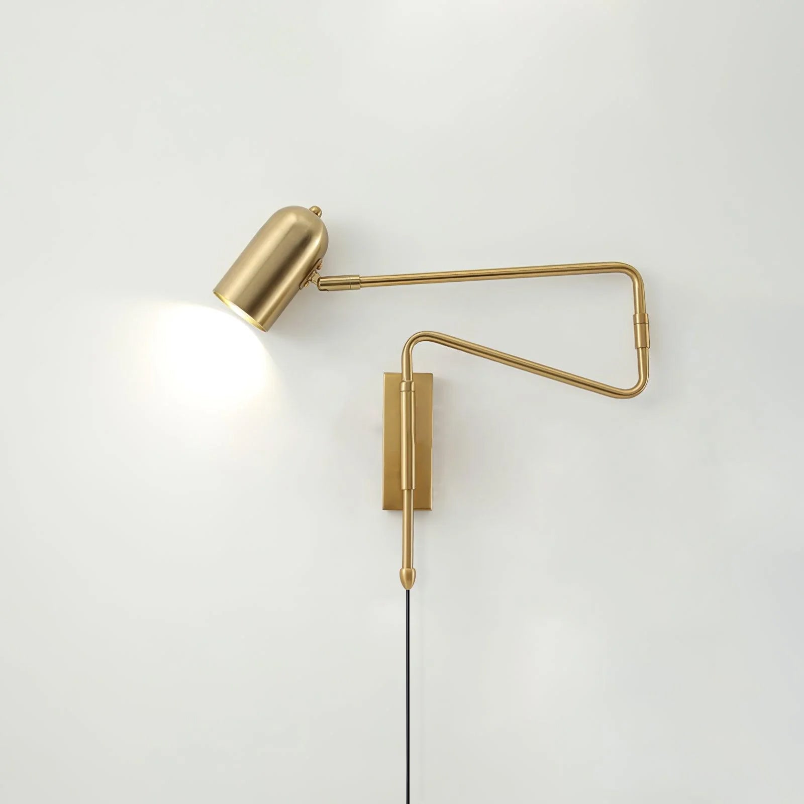 Adjustable Arm Plug In Wall Lamp - Dimmable Swing Arm Sconce for Bedroom, Living Room, and Office - Perfect for Reading, Decor, and Task Lighting