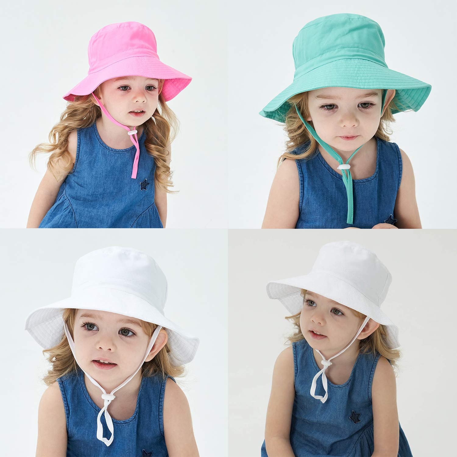 UPF 50+ Baby Sun Hat with Adjustable Wide Brim - Toddler Beach & Swim Hat for Boys Girls - Summer Bucket Hat for Infants - Perfect for Outdoor Play, Pool Days & Beach Vacations