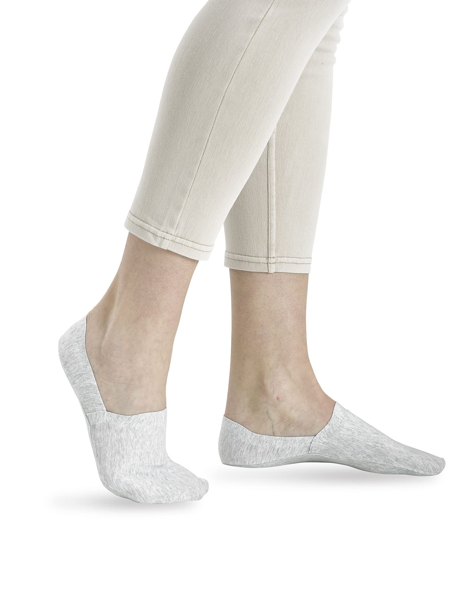 HUE Women's Perfect Edge Cotton Loafer Liner Socks - Soft Comfort No Show Socks for Shoes, Work & Casual Wear