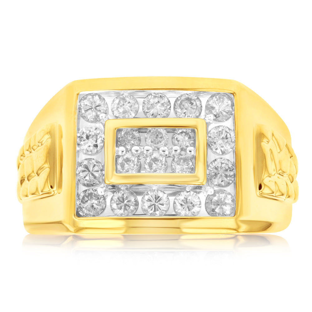 1 Carat Diamond Men's Ring in 10K Yellow Gold - Perfect for Weddings, Anniversaries & Special Occasions