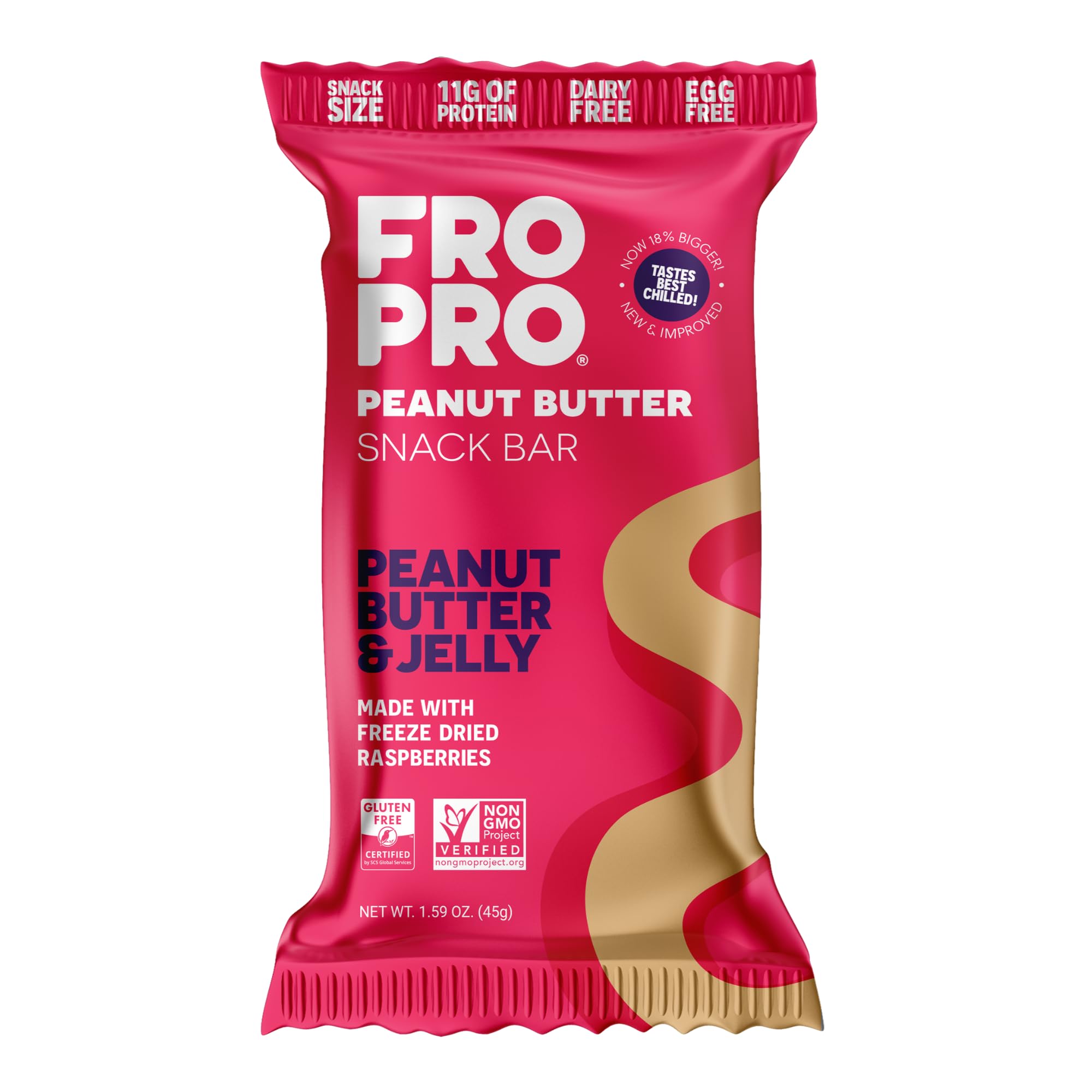 FROPRO Plant Protein Snack Bars - Vegan Protein Bars, All-Natural, Gluten Free, Dairy Free, Soy Free, Low Calorie High Protein Snacks | PB & J Flavor, 12 Pack | Perfect for Post-Workout, Healthy On-The-Go Snacking & Weight Management