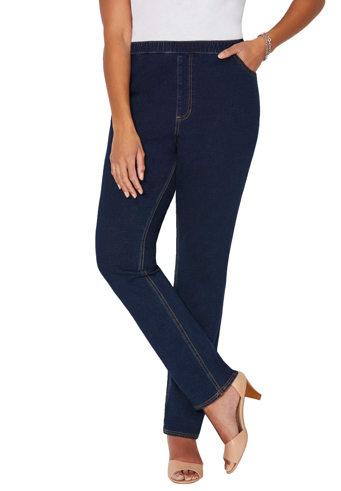 Women's Plus Size Knit Jeans by Catherines - Stretchy & Comfortable Denim Pants for Casual Wear & Everyday Outfits