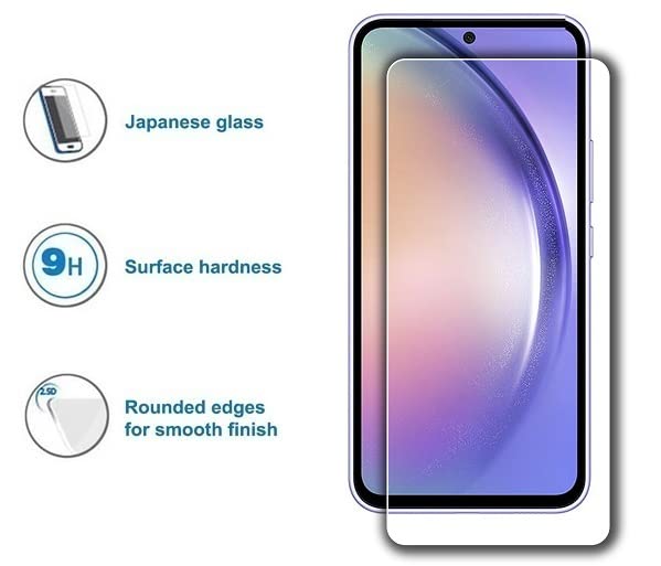 BOXXO 9H+ HD Tempered Glass Screen Protector for Samsung Galaxy F55 5G / M55 5G - Premium Curved Edge Gorilla Glass Protection - Perfect for Daily Use, Gaming & Outdoor Activities