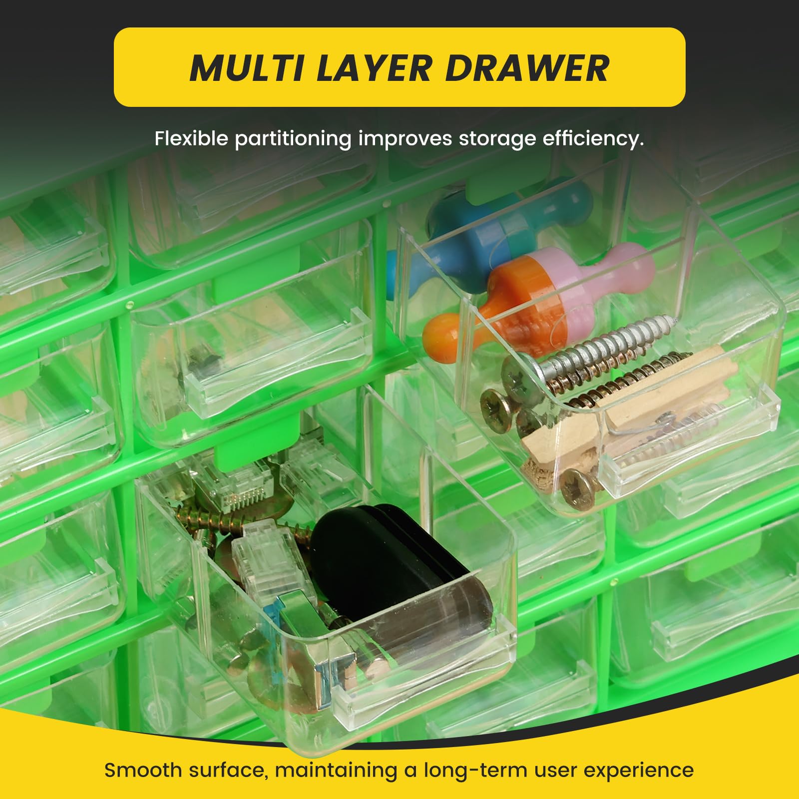 25-Drawer Plastic Storage Bin with Drawers - Professional Tool Organizer for Screws, Hardware & Small Parts - Craft Cabinet & Workshop Storage Solution for DIY, Home Improvement & Office Use