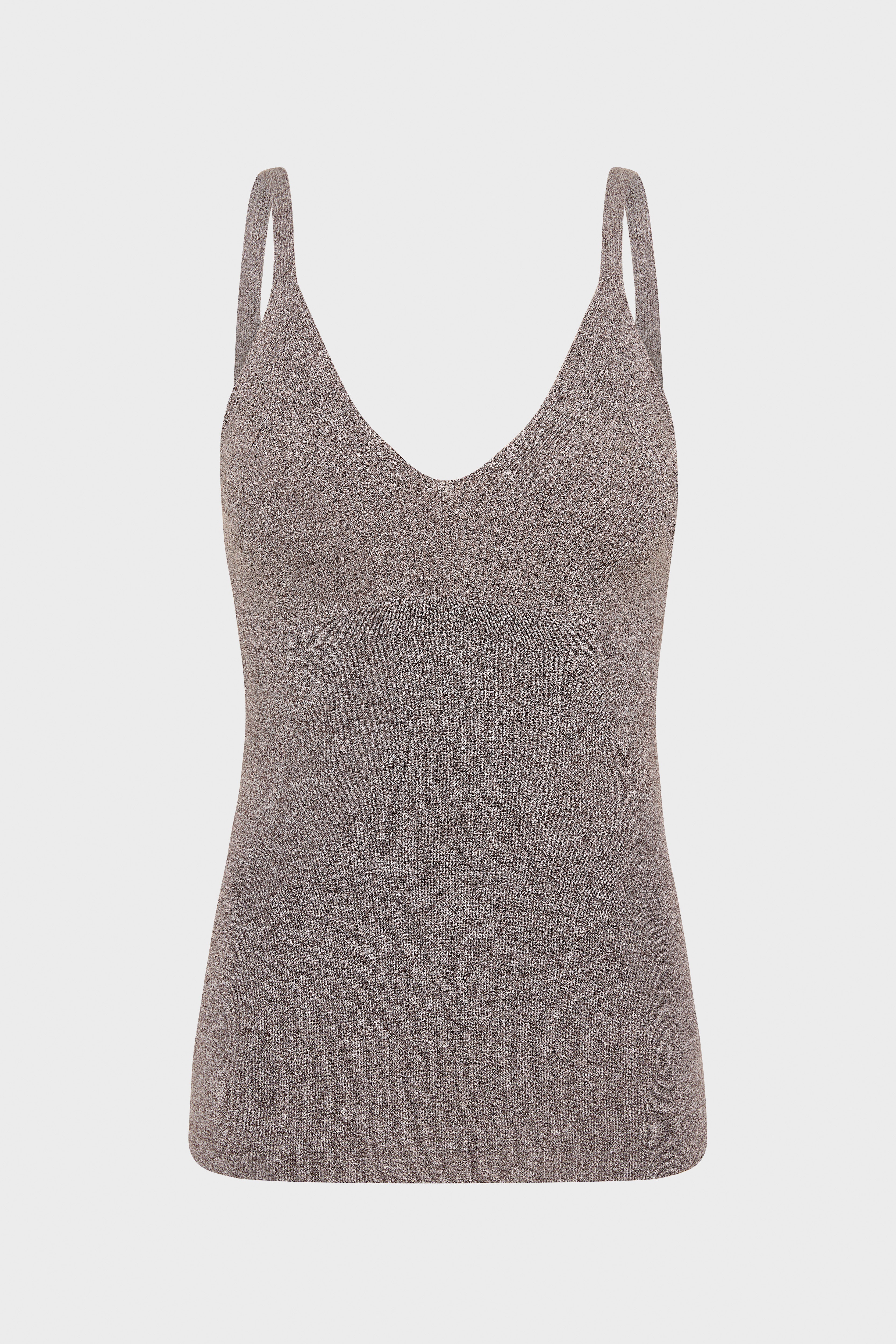 Rocio Tank Top for Women - Soft Mocha Marle Knit Tee - Casual & Comfortable Summer Wear for Outfits, Beach, and Lounge