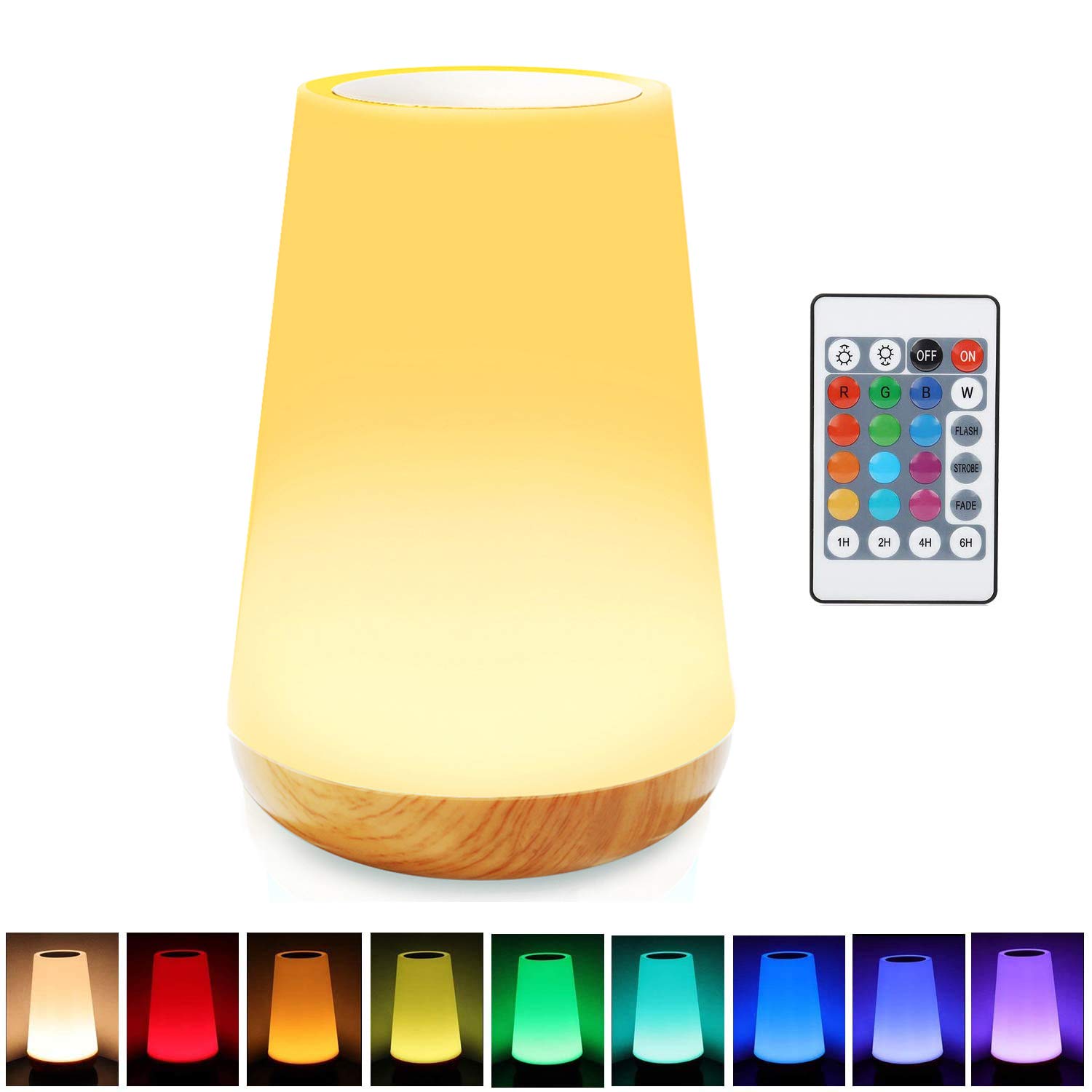 KEEPBLANCE Touch Control Bedside Table Lamp - 13 Color Changing Night Light with Remote, USB Charging Port & 5-Level Dimmable Brightness for Bedroom, Office, Hallway | Perfect Gift & Halloween Decor for Cozy Nights, Romantic Ambiance, and Holiday Lighting
