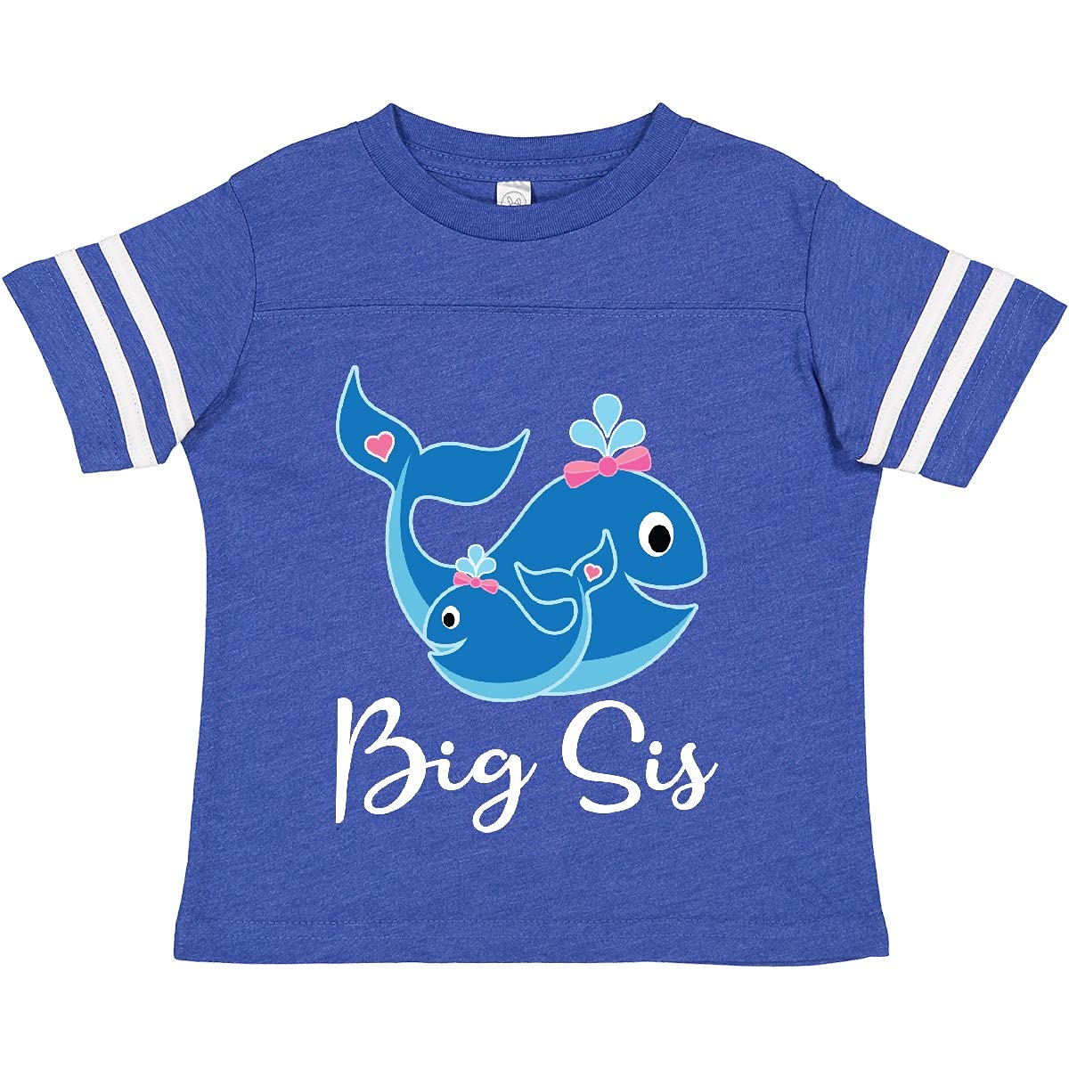 Inktastic Big Sis Whale Girls Sister Toddler T-Shirt - Cute Whale Design Sibling Matching Outfit for Toddler Girls - Perfect for Family Photos, Birthday Gifts & Sister Bonding Moments