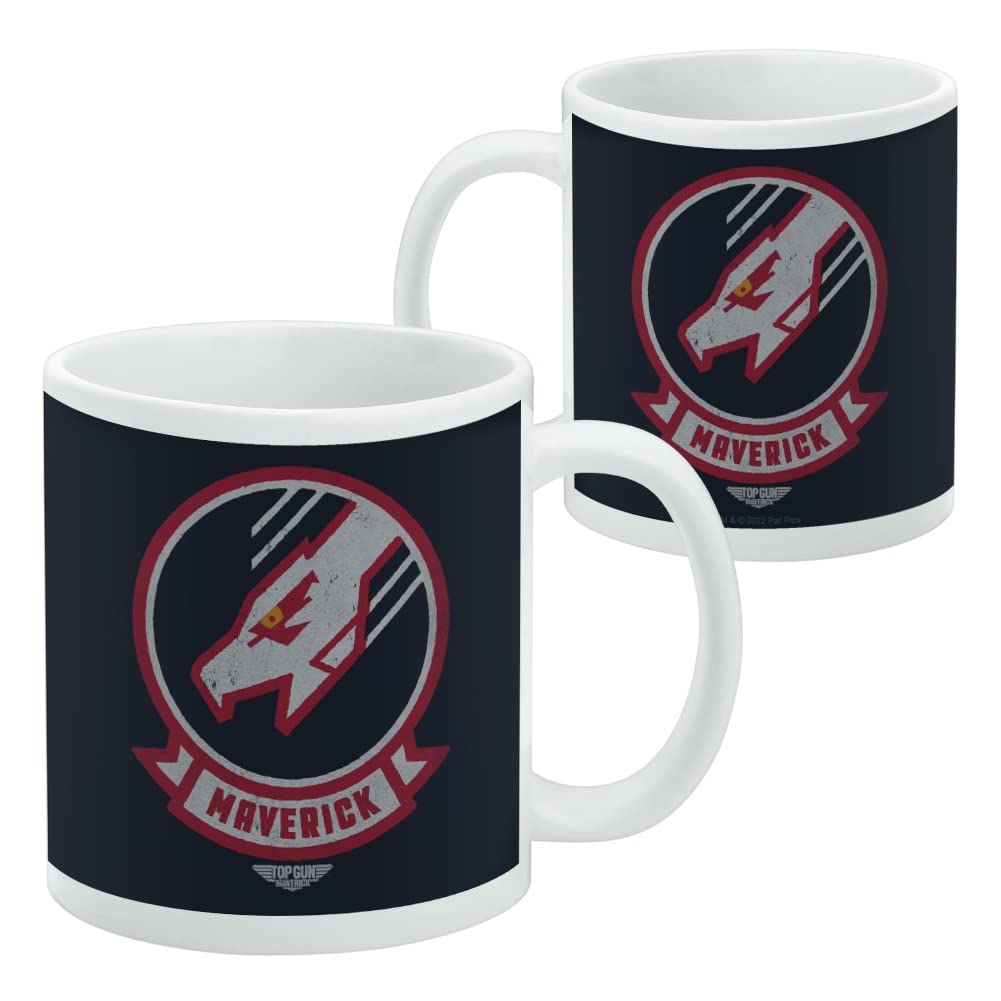 Top Gun: Maverick Patch Ceramic Coffee Mug - 11oz White Novelty Gift Mug for Coffee, Tea & Hot Drinks - Perfect for Movie Fans, Office Use & Home Decor