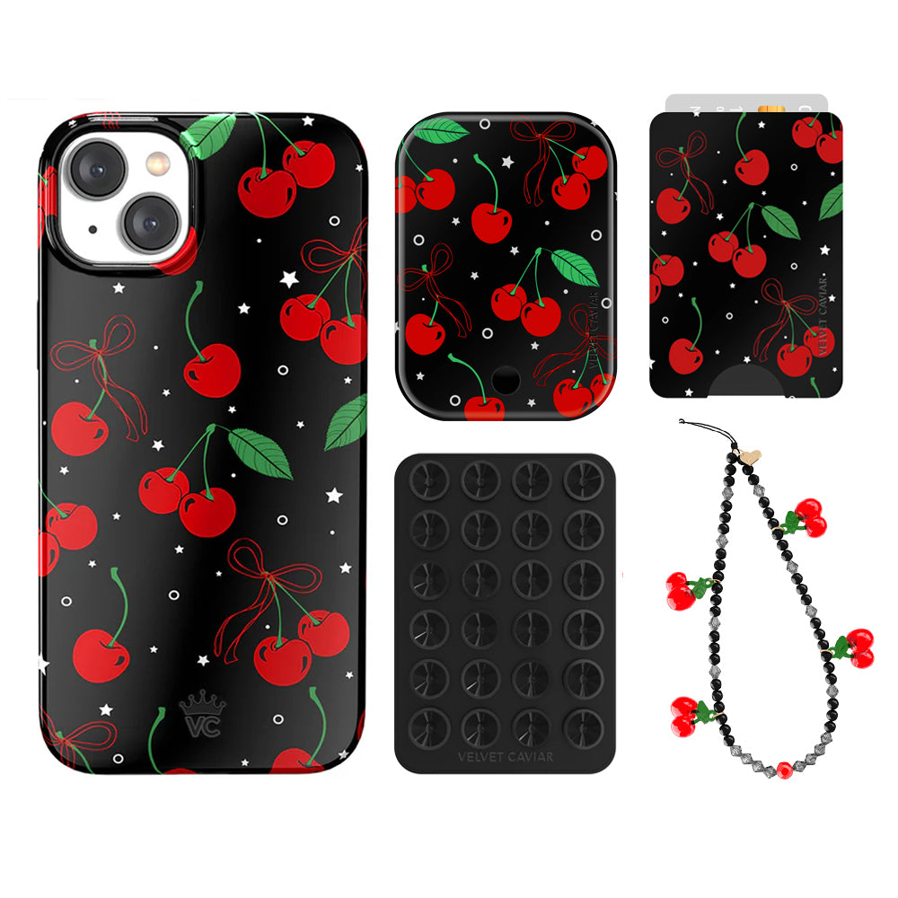 Cherry On Top iPhone Wallet Case with Card Holder - Slim Protective Phone Cover for iPhone 13/14/15 Pro Max - Perfect for Travel, Shopping & Everyday Use