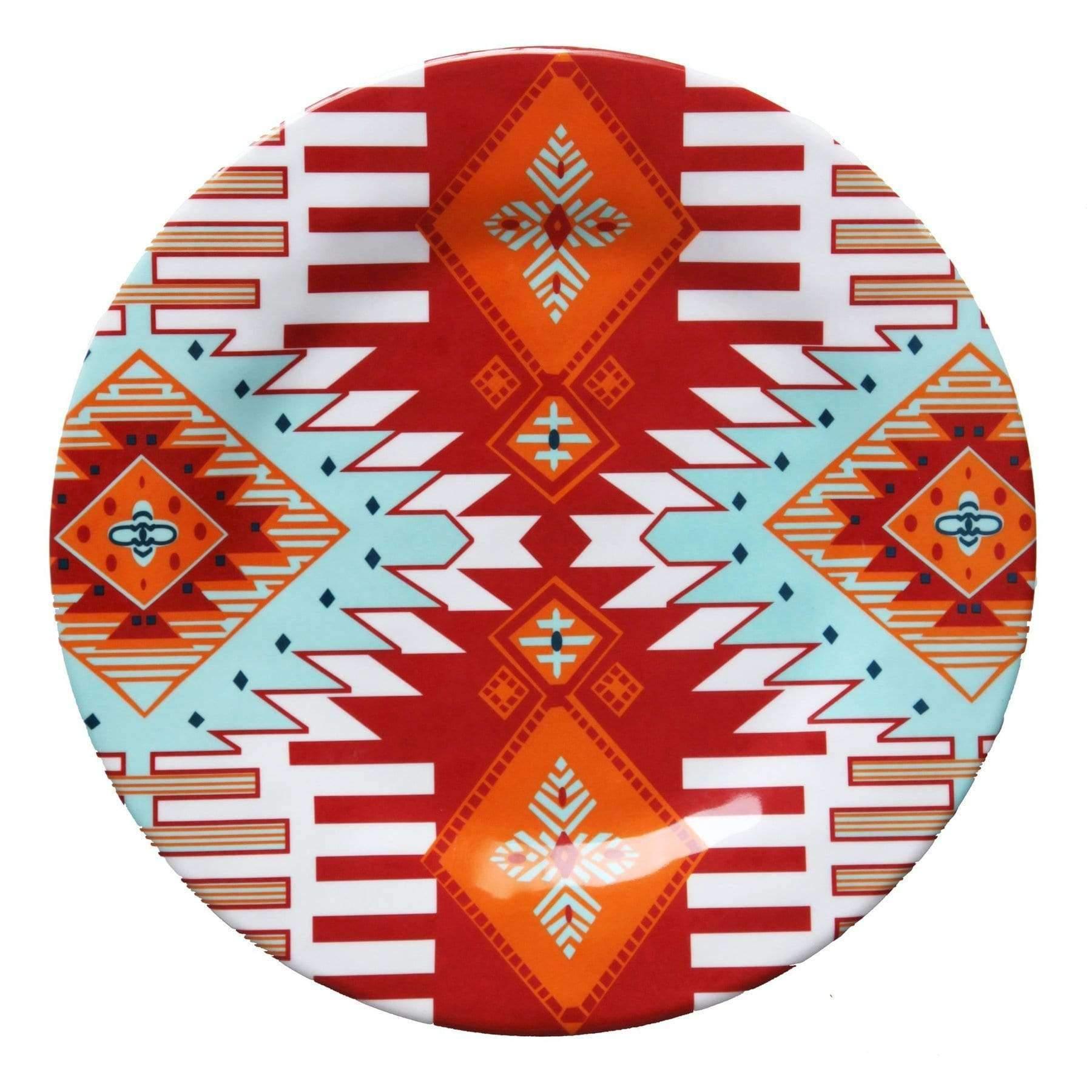 Premium Southwest Design Melamine Dinnerware Set - 14-Piece Durable & Lightweight Plates & Bowls for Outdoor Dining, Picnics, Camping & RV Trips