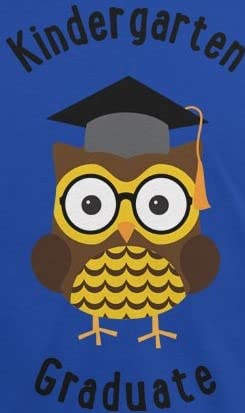 Kindergarten Graduation Owl Royal Youth T-Shirt - Cute Owl Design for Preschool & Elementary Graduates - Perfect for Graduation Ceremonies, Class Photos & Celebrations