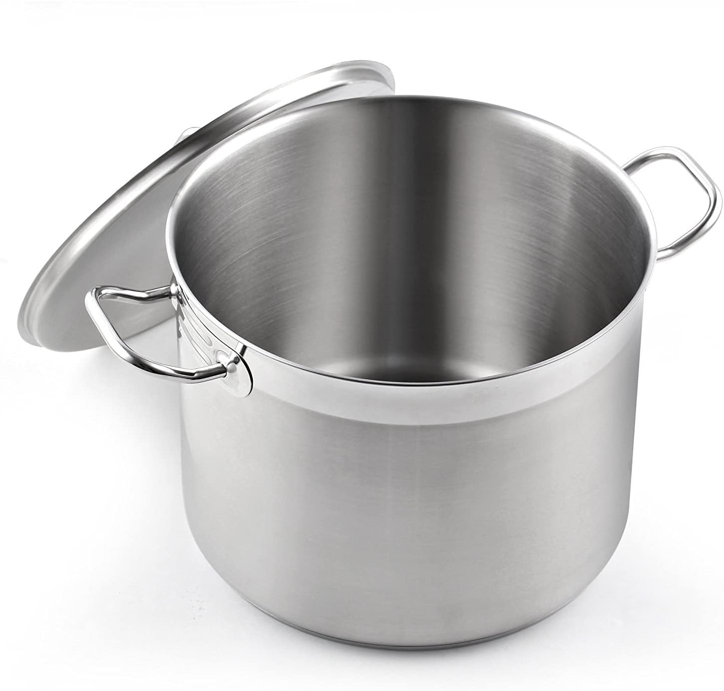 Professional Grade 8 Quart Stainless Steel Stock Pot with Lid - Cooks Standard Heavy Duty Stockpot for Soups, Stews & Cooking - Silver