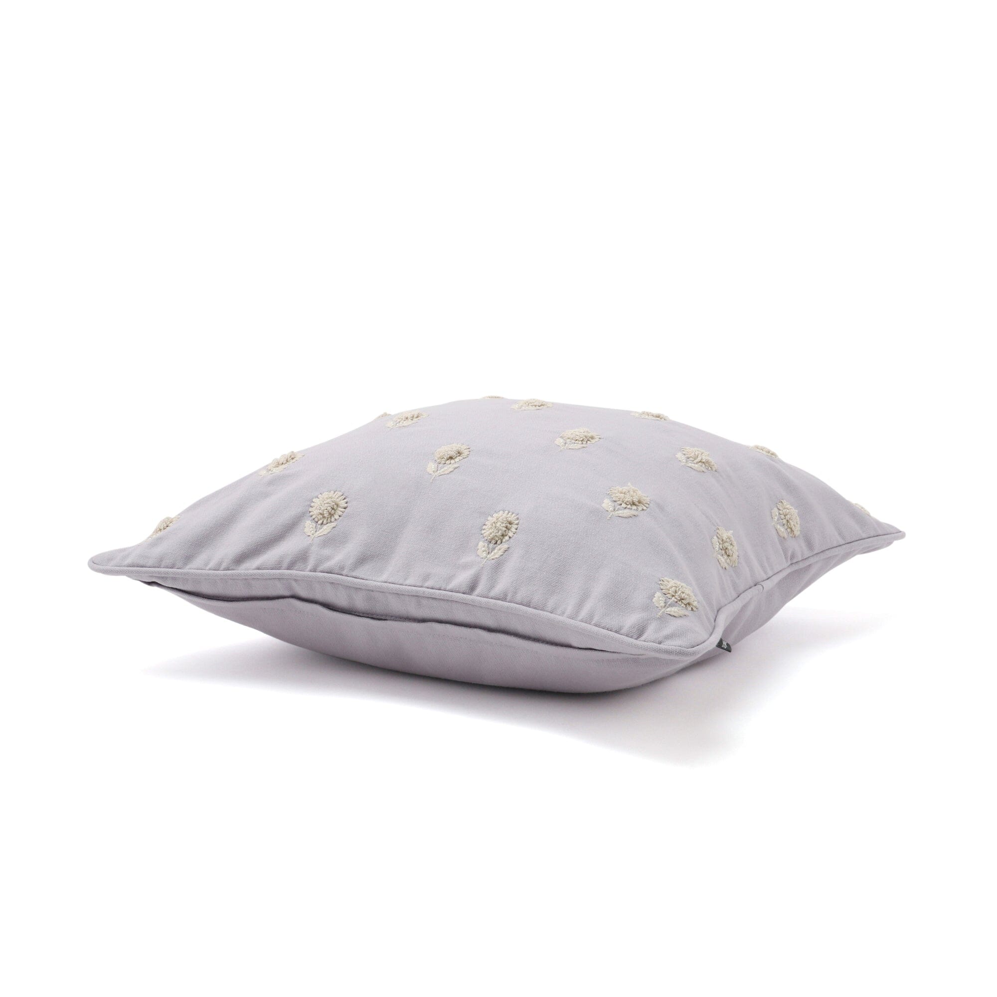 Premium Emb Flower Cushion Cover 18x18 Inches - Soft Purple Bohemian Decorative Pillow Case for Living Room, Bedroom & Outdoor Furniture