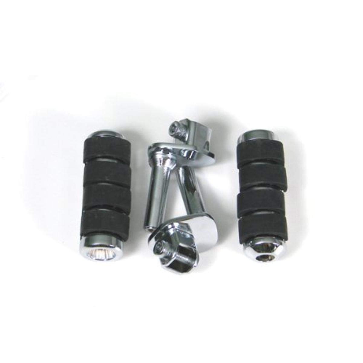 Show Chrome Accessories 21-424S Ride Soft Driver Peg System - Comfortable Motorcycle Foot Pegs for Harley, Honda & Cruiser Bikes - Perfect for Long Rides & Highway Cruising