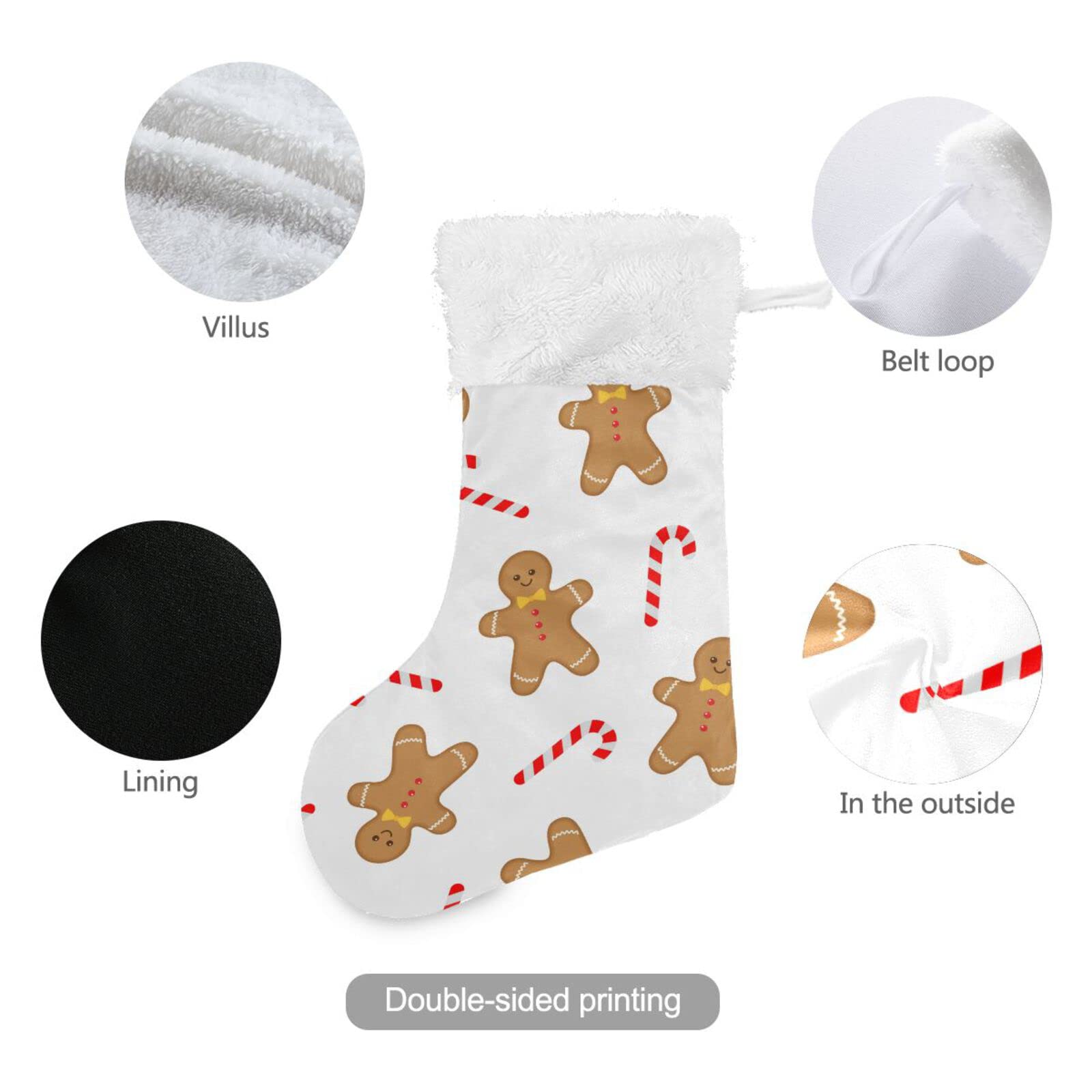 Kigai 1PCS Large Christmas Stockings - 18 Inch Gingerbread Man Xmas Stocking for Fireplace Decorations | Holiday Party Decor & Family Gift Hanging | Perfect for Christmas Tree, Mantel, and Festive Home Decor