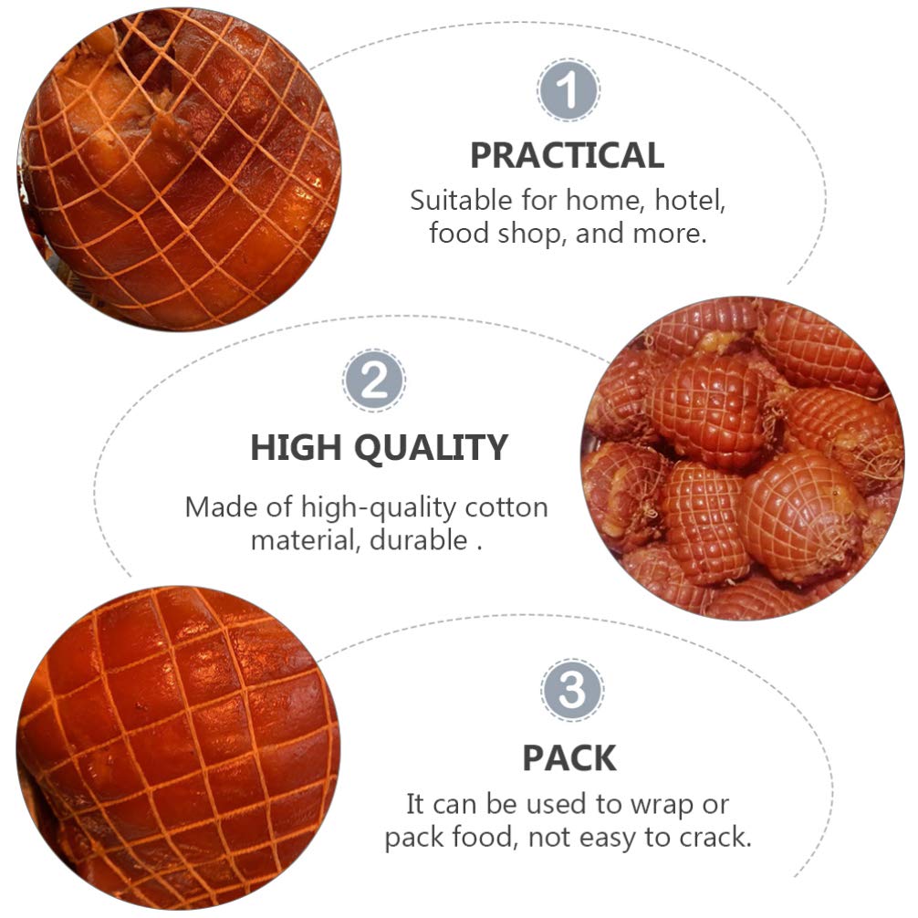 Cabilock 4 Rolls Char Siu Braided Cotton Rope - Spiced Kitchen Twine for Cooking, Baking & Meat Tying - Durable White Cotton Thread for BBQ, Roasting & Food Presentation