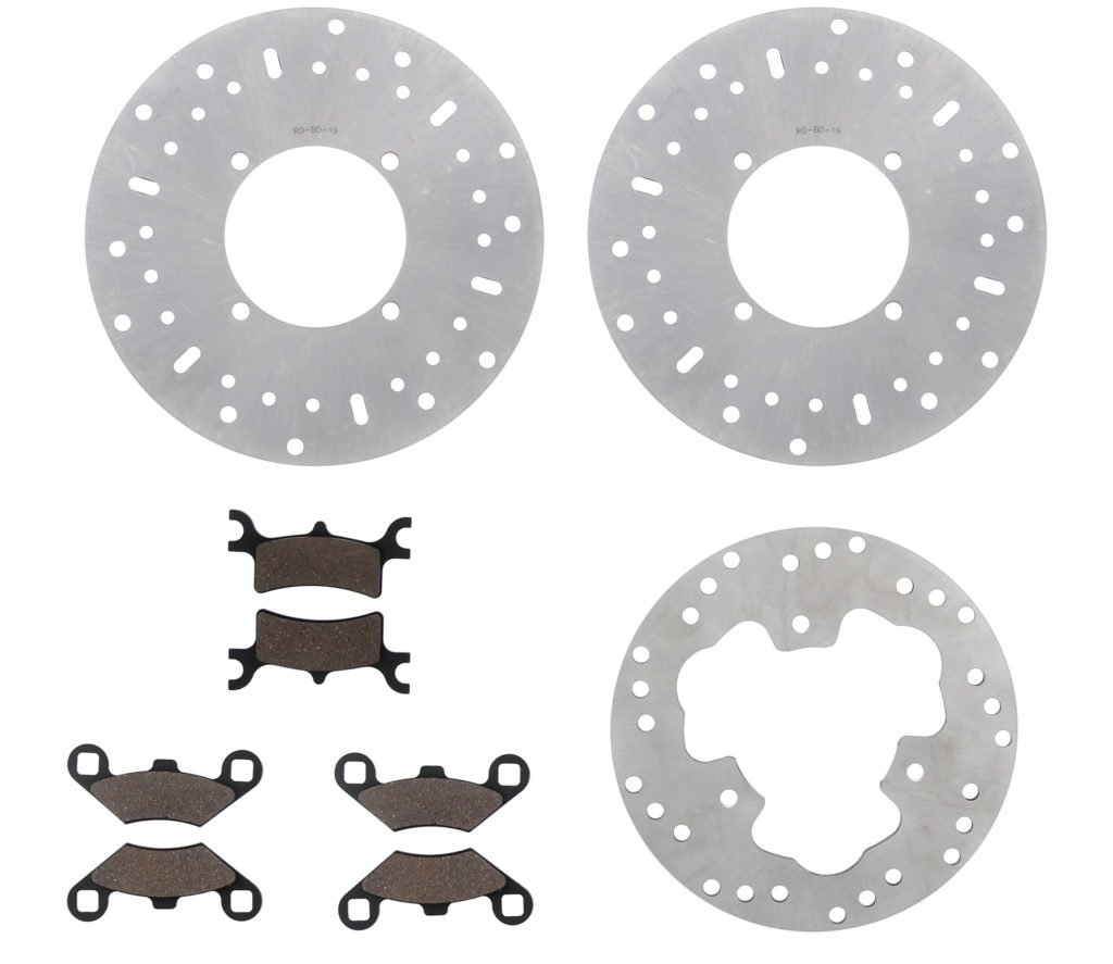 Polaris 330 Trail Boss Front & Rear Brake Rotors and Pads Kit - High Performance Off-Road ATV Braking System for Trail Riding & Mud Adventures