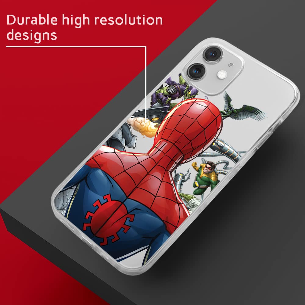 Official Marvel Spider-Man iPhone 12 Mini Case - Licensed Transparent Slim Fit Phone Cover with Premium Protection | Perfect for Everyday Use, Superhero Fans & Marvel Collectors