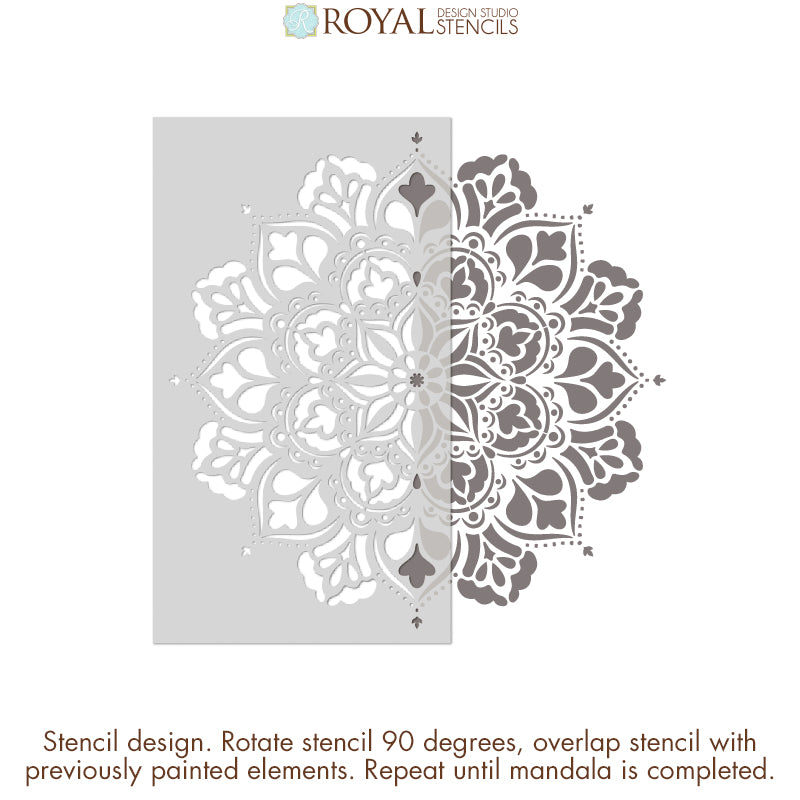 Ananda Mandala Stencil - Reusable DIY Painting Template for Wall Art, Fabric, Wood & Canvas - Perfect for Home Decor, Yoga Studios, Meditation Spaces & Spiritual Crafts