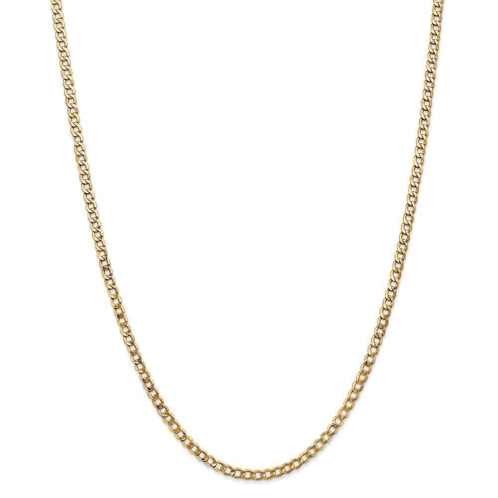 14K Gold Curb Link Chain Necklace for Women - White Gold & Yellow Gold Options, 16