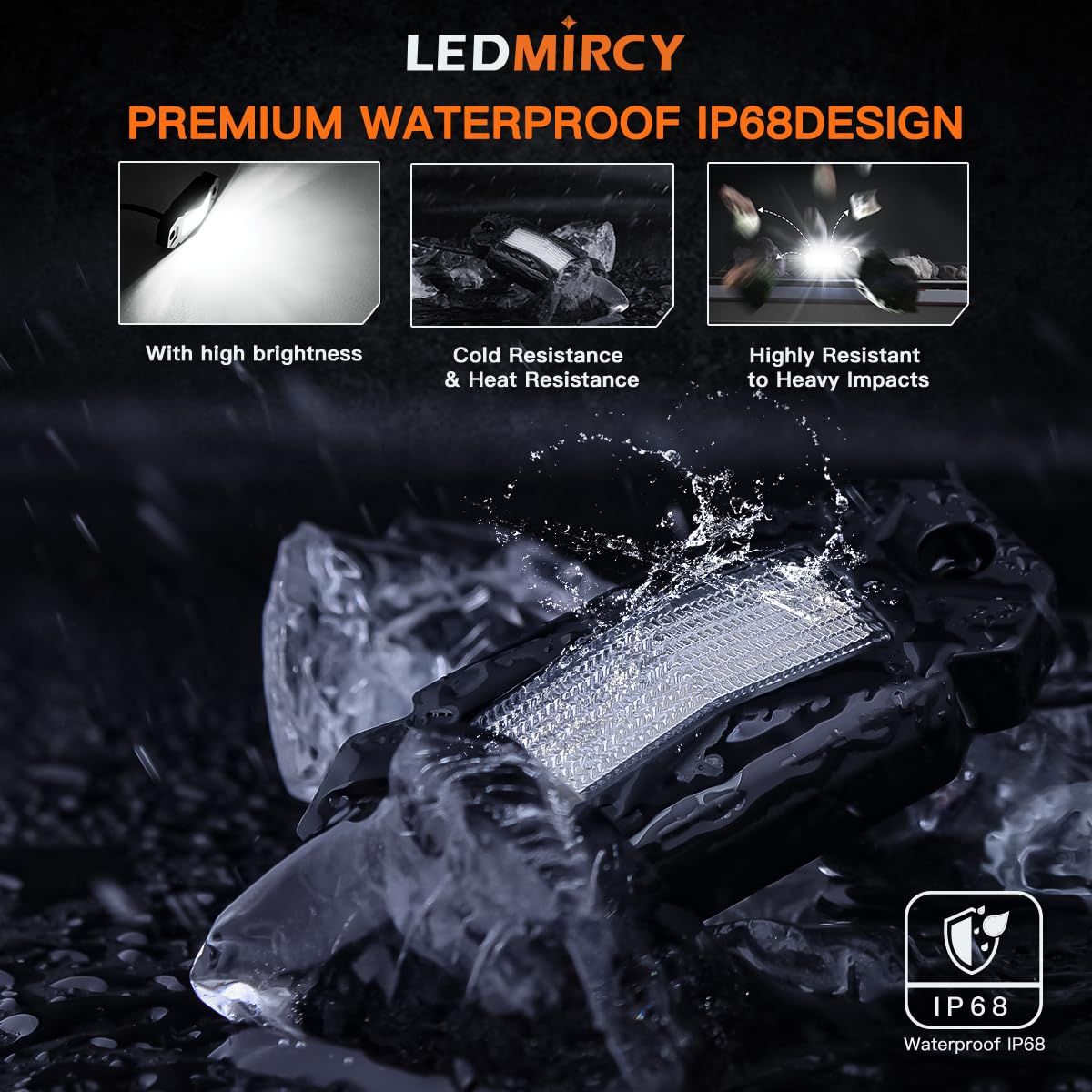 R2 Pure White Rock Lights Kit - 12PCS LED Offroad Underglow Lights with Roker Switch & Wire Harness for Truck, ATV, UTV, SUV | Waterproof High Power Trail Rig Lighting for Night Off-Roading & Custom Vehicle Styling