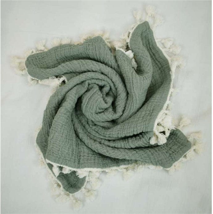 6-Layer Muslin Baby Blanket by Crane - Soft, Breathable & Lightweight for Swaddling, Nursing & Stroller Use