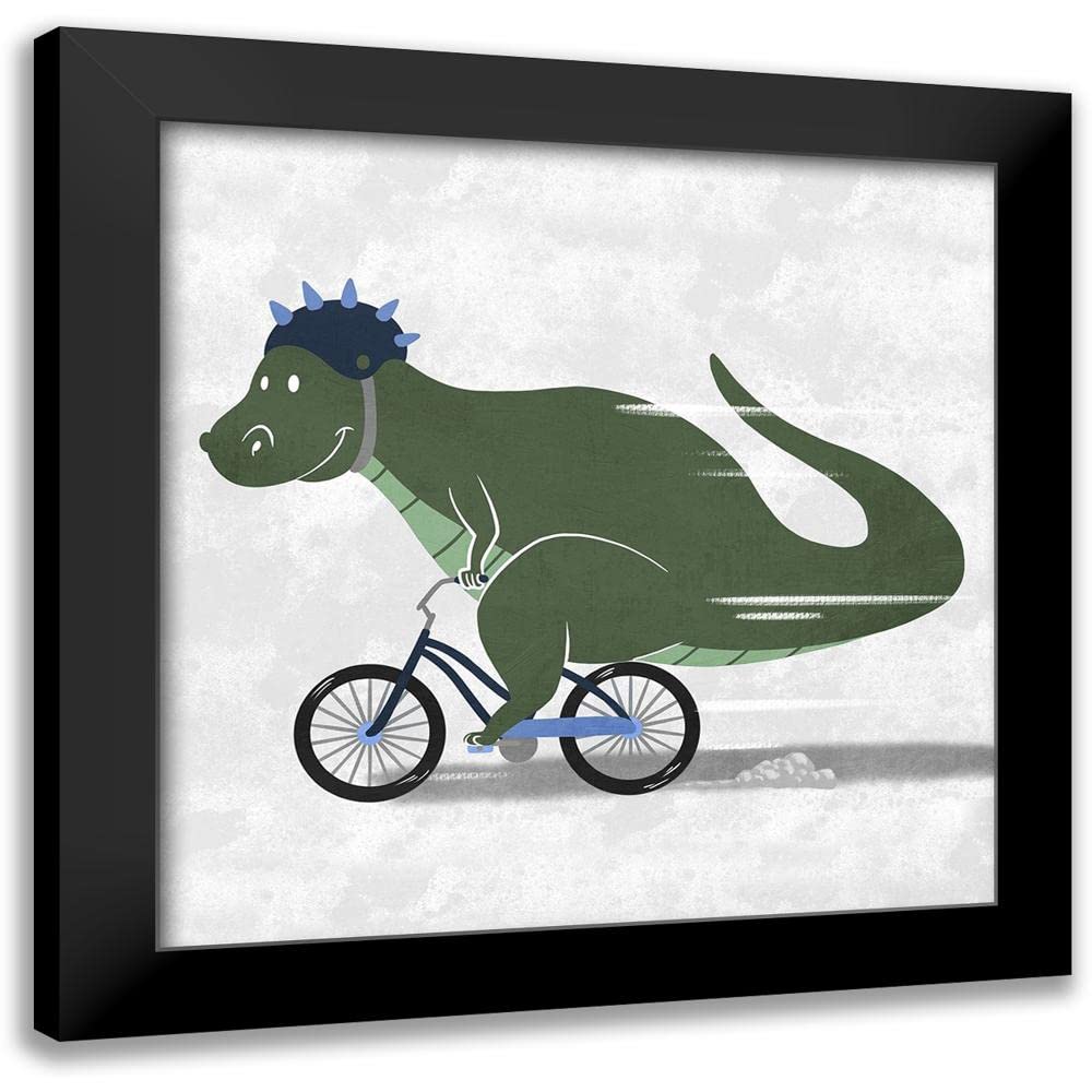 ArtDirect - Prime, Marcus 20x20 Inch Black Modern Framed Wall Art Print - Racing Dino 2 - Contemporary Home Decor for Living Room, Bedroom & Office