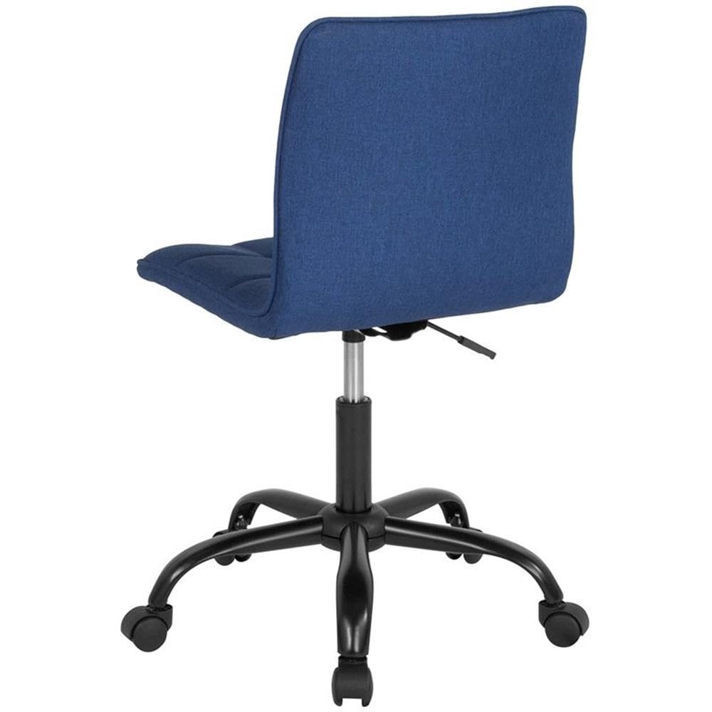 UrbanPro Mid Back Tufted Swivel Office Chair - Ergonomic Desk Chair with Lumbar Support, 360° Rotation & Adjustable Height - Perfect for Home Office, Gaming & Workspace (Blue)