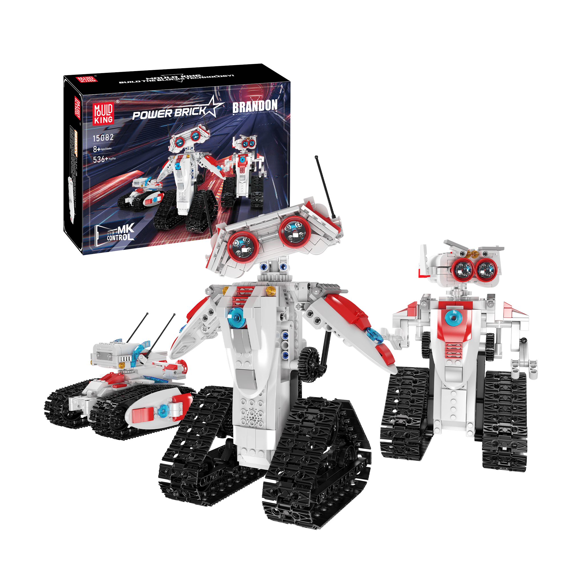 Mould King 15082 3-in-1 STEM Robots Building Kit with 536 Pieces - Educational Toy for Kids & Teens - Perfect for School Projects, Birthday Gifts & Robotics Enthusiasts