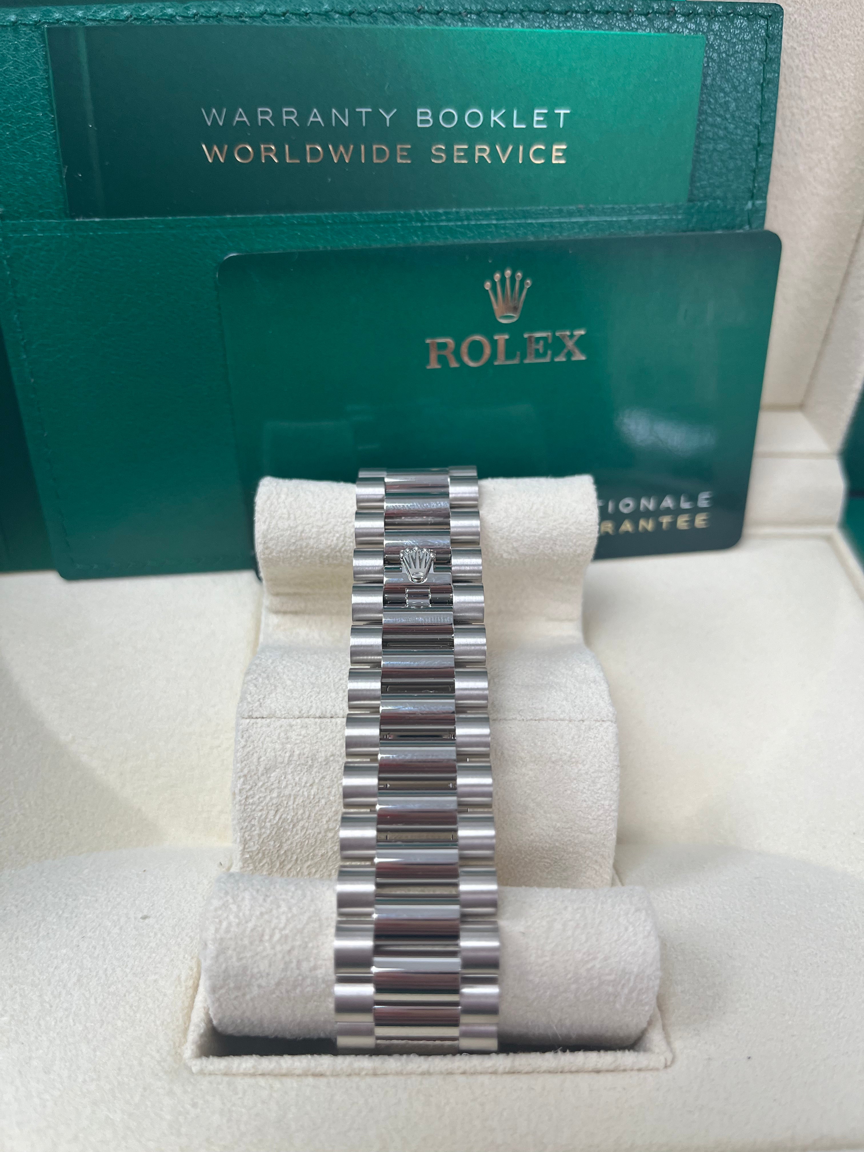 Rolex Day-Date 40mm Men's Watch - Meteorite Baguette Diamond Dial, White Gold Fluted Bezel, Ref. 228239 | Luxury Dress Watch for Business & Formal Occasions