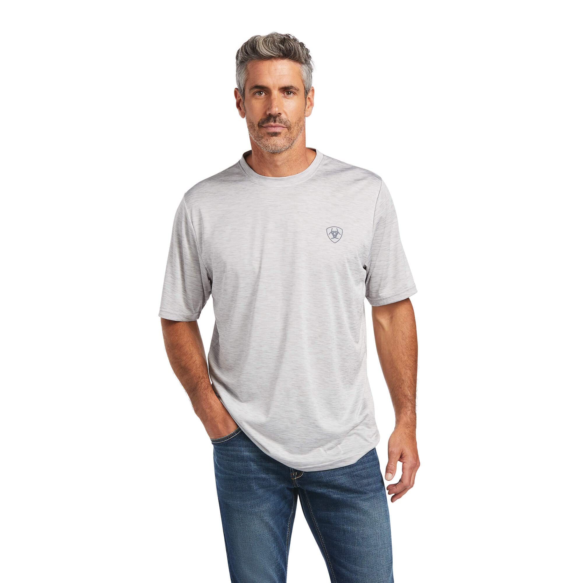 ARIAT Men's Charger Shield Performance T-Shirt - Moisture Wicking, Breathable Workout & Outdoor Tee for Gym, Hiking & Casual Wear