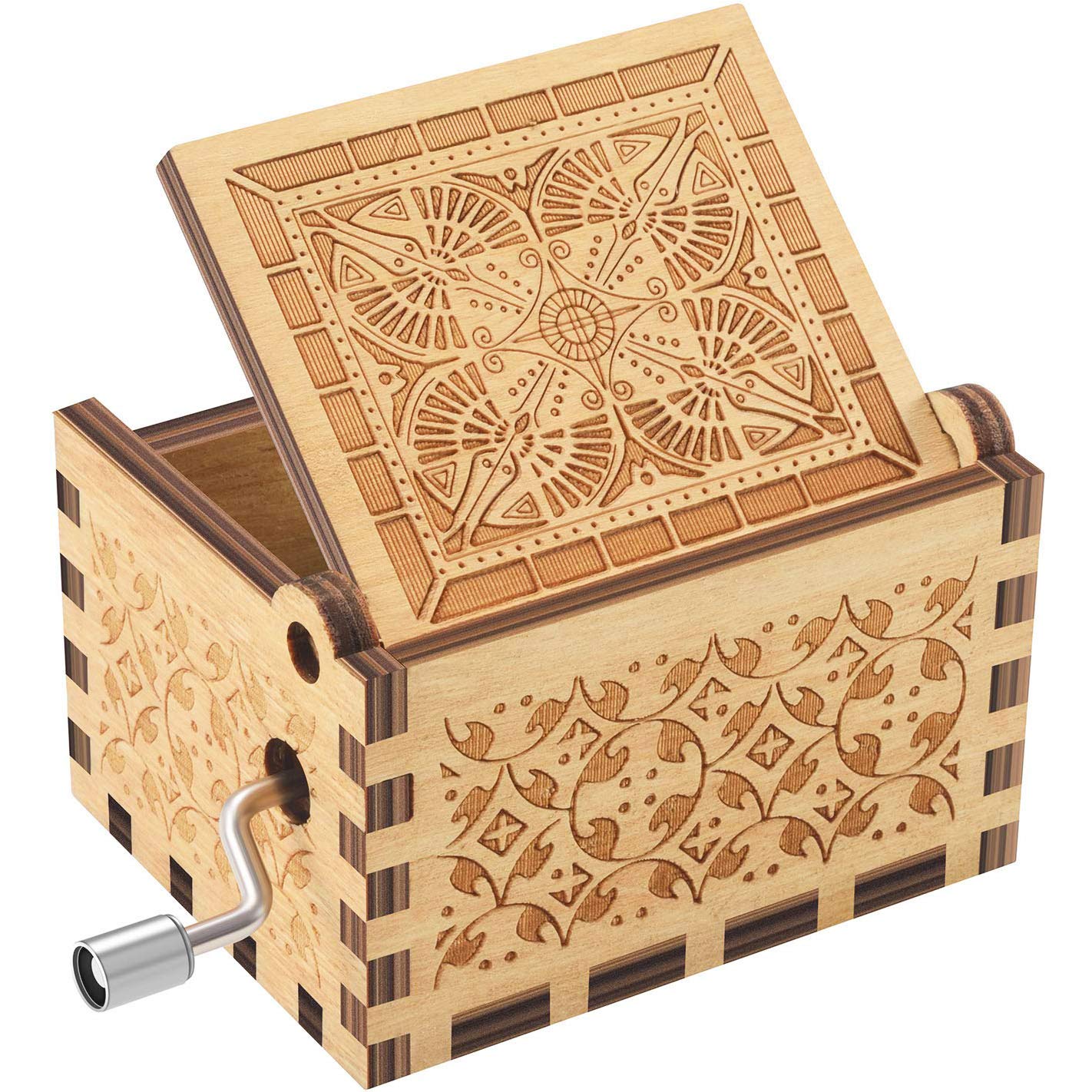 UKEBOBO Wooden Music Box - 'Jesus Loves Me' Christian Gift for Women & Kids - Handcrafted Musical Jewelry Box (1 Set) - Perfect for Baptism, Birthday & Christmas Presents