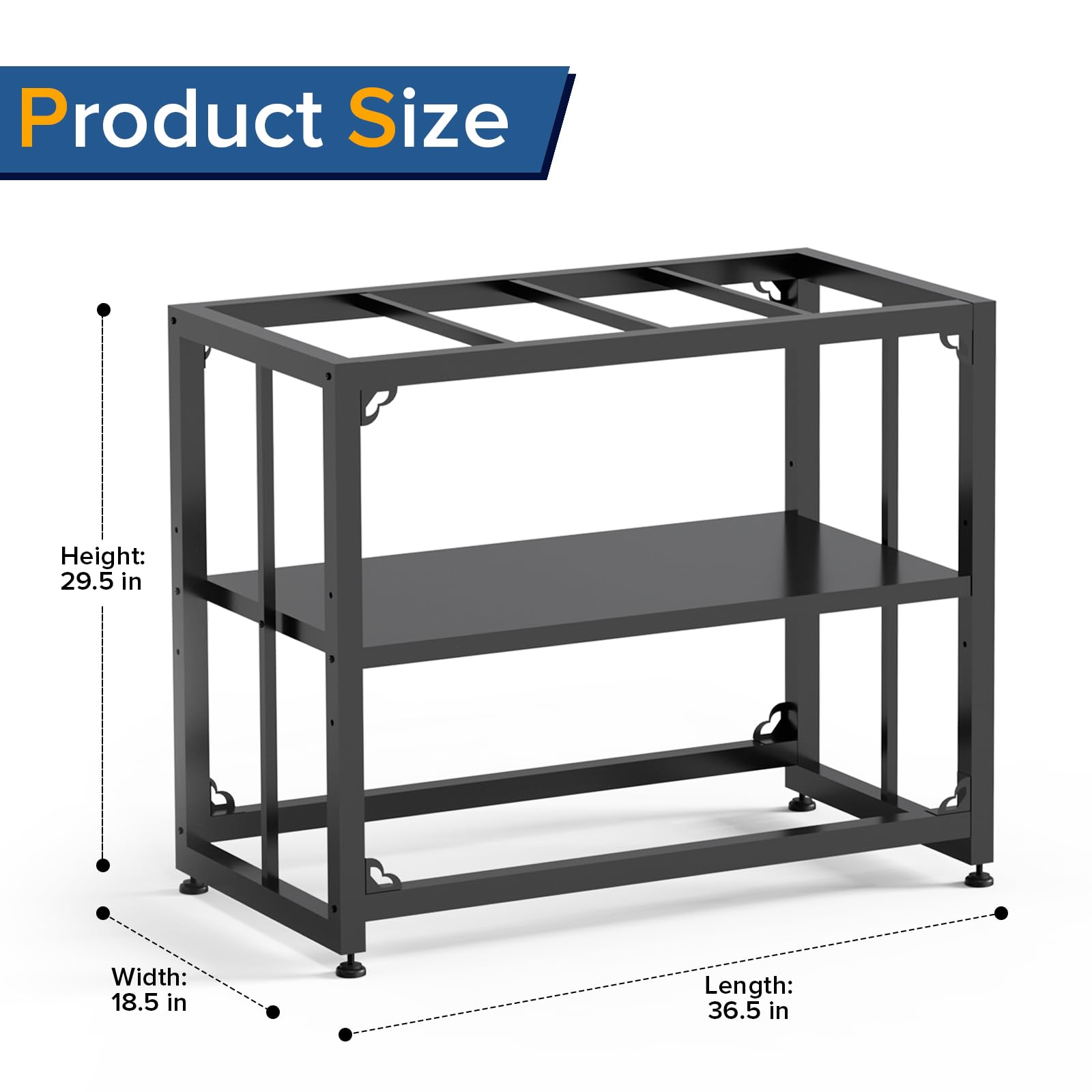 40 Gallon Fish Tank Stand - Heavy Duty Metal Aquarium Stand 36.5